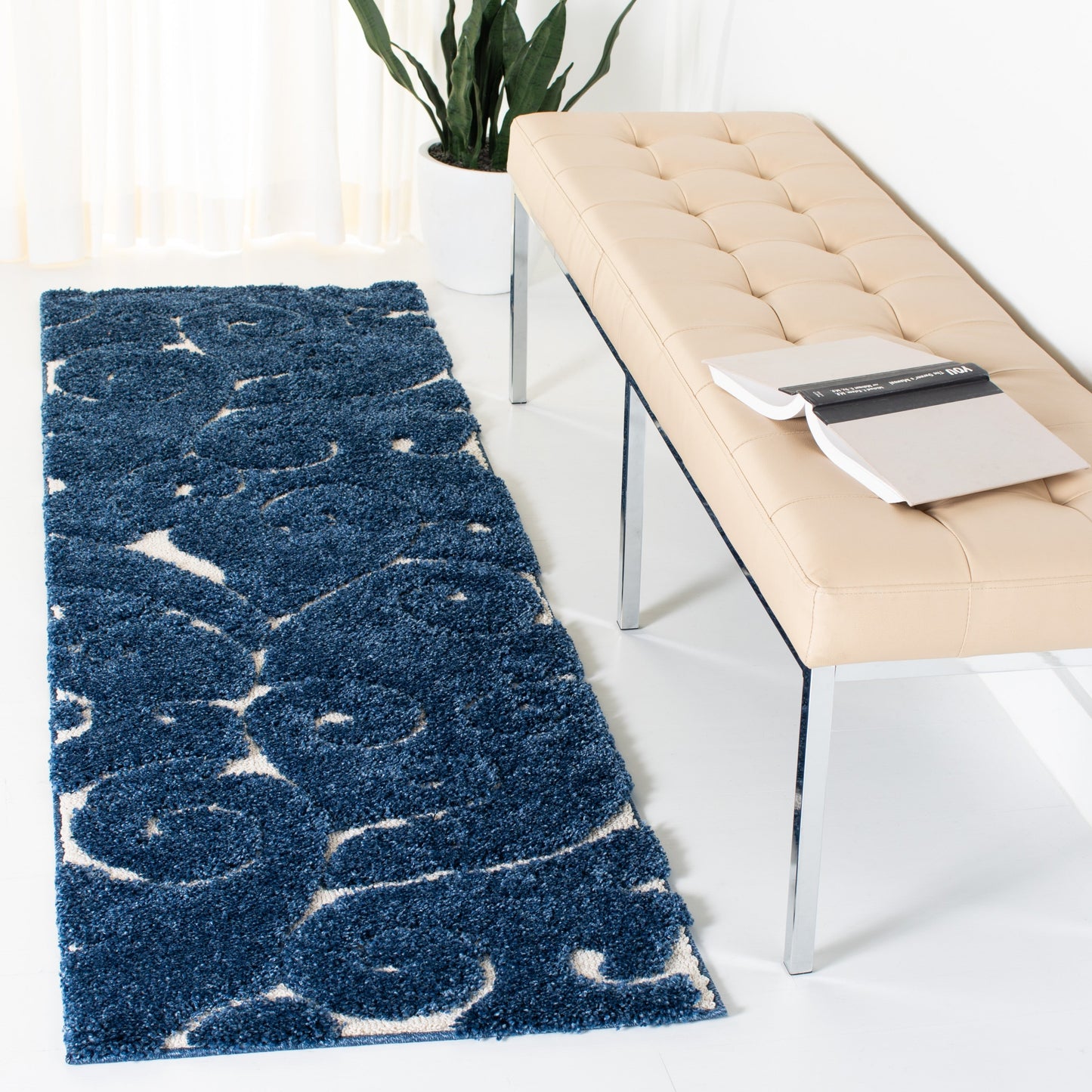 Tapis texturé épais SAFAVIEH Florida Ryung Shag Scroll de 1,2 pouce