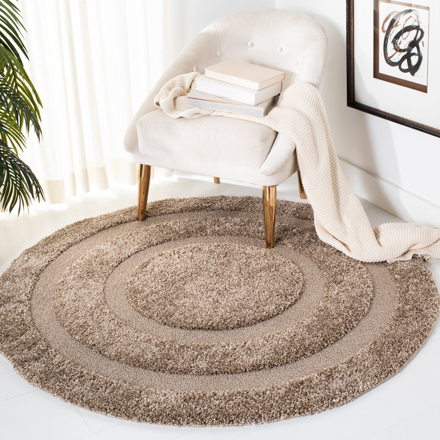 Tapis SAFAVIEH Florida Shag Antigoni Border 1,2 pouce d'épaisseur