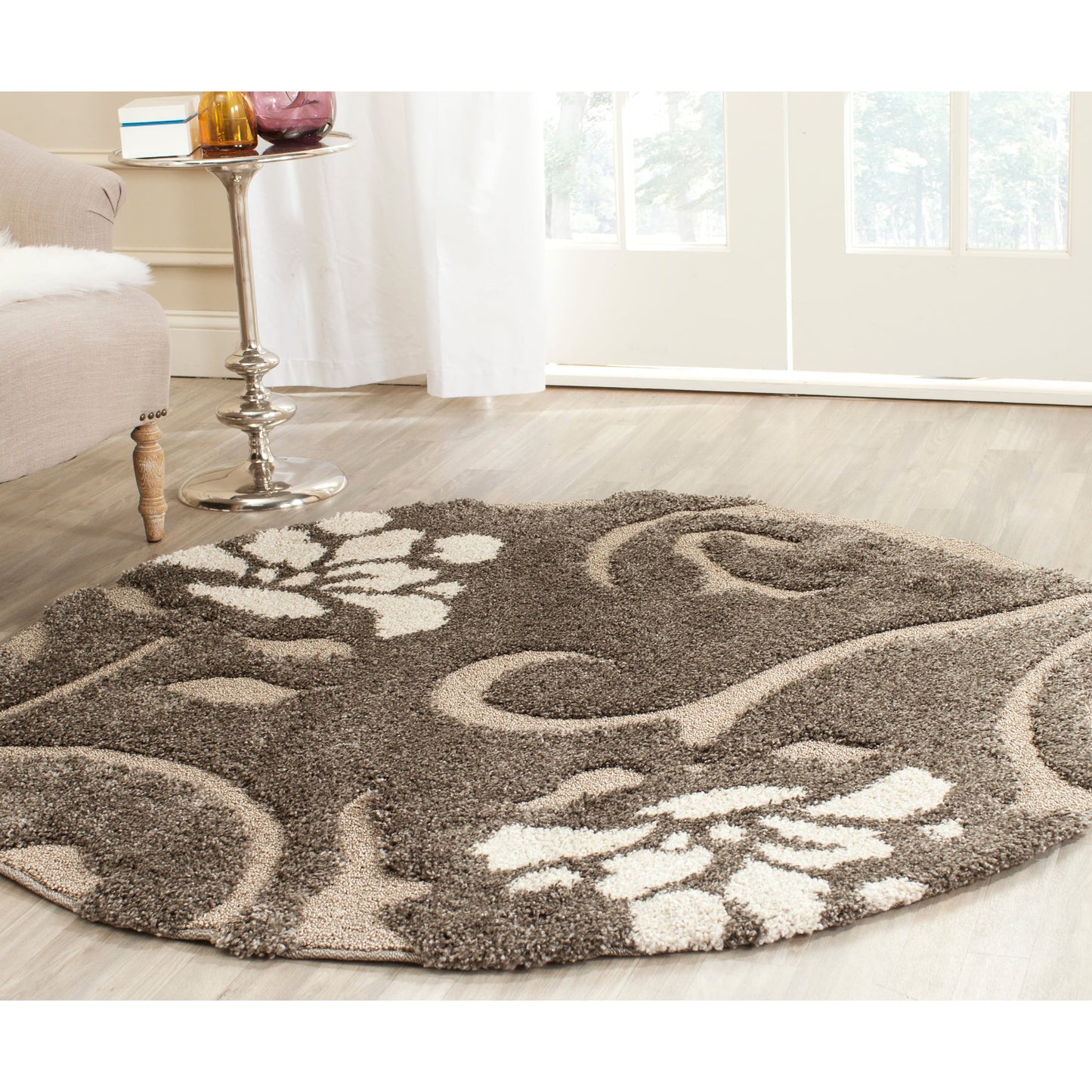 Tapis SAFAVIEH Florida Shag Ariette à volutes florales de 1,2 pouce d'épaisseur