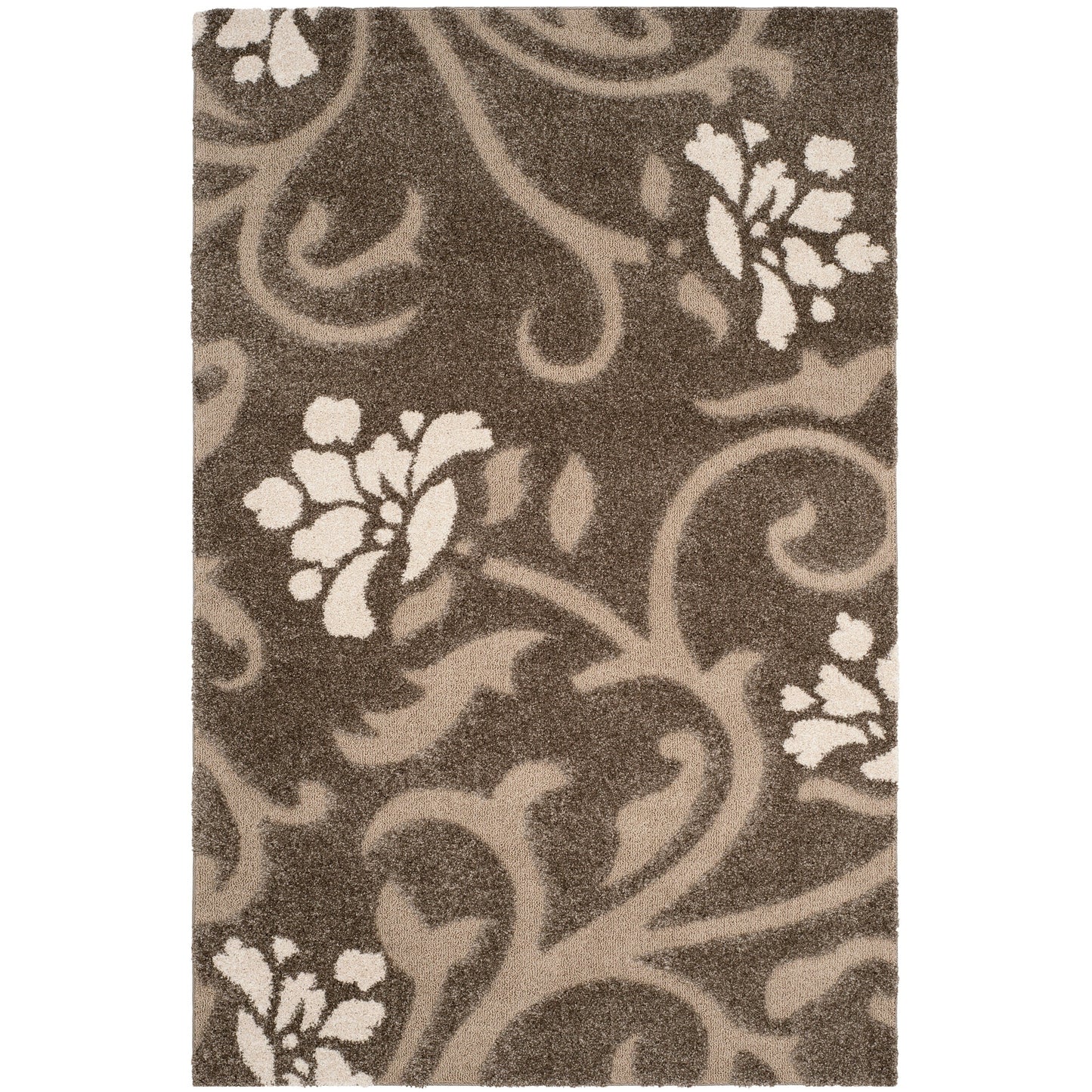 Tapis SAFAVIEH Florida Shag Ariette à volutes florales de 1,2 pouce d'épaisseur