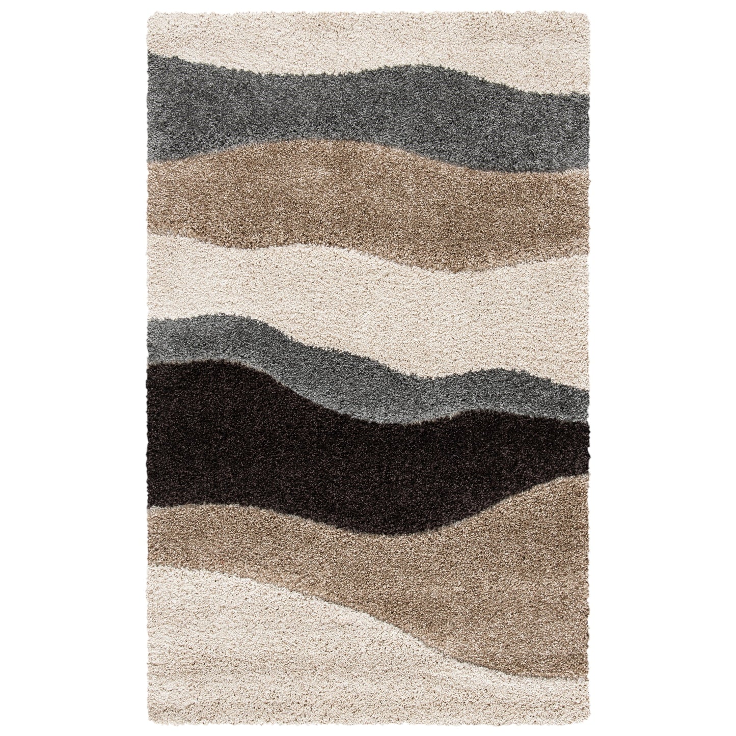 Tapis SAFAVIEH Florida Shag Melahat Abstract Wave de 1,2 pouce d'épaisseur