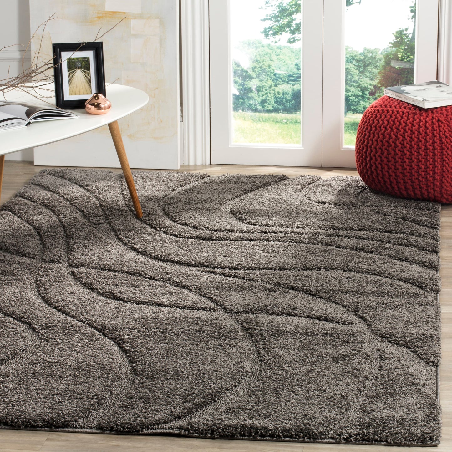 Tapis SAFAVIEH Florida Shag Staka à motifs de vagues abstraites de 3 cm