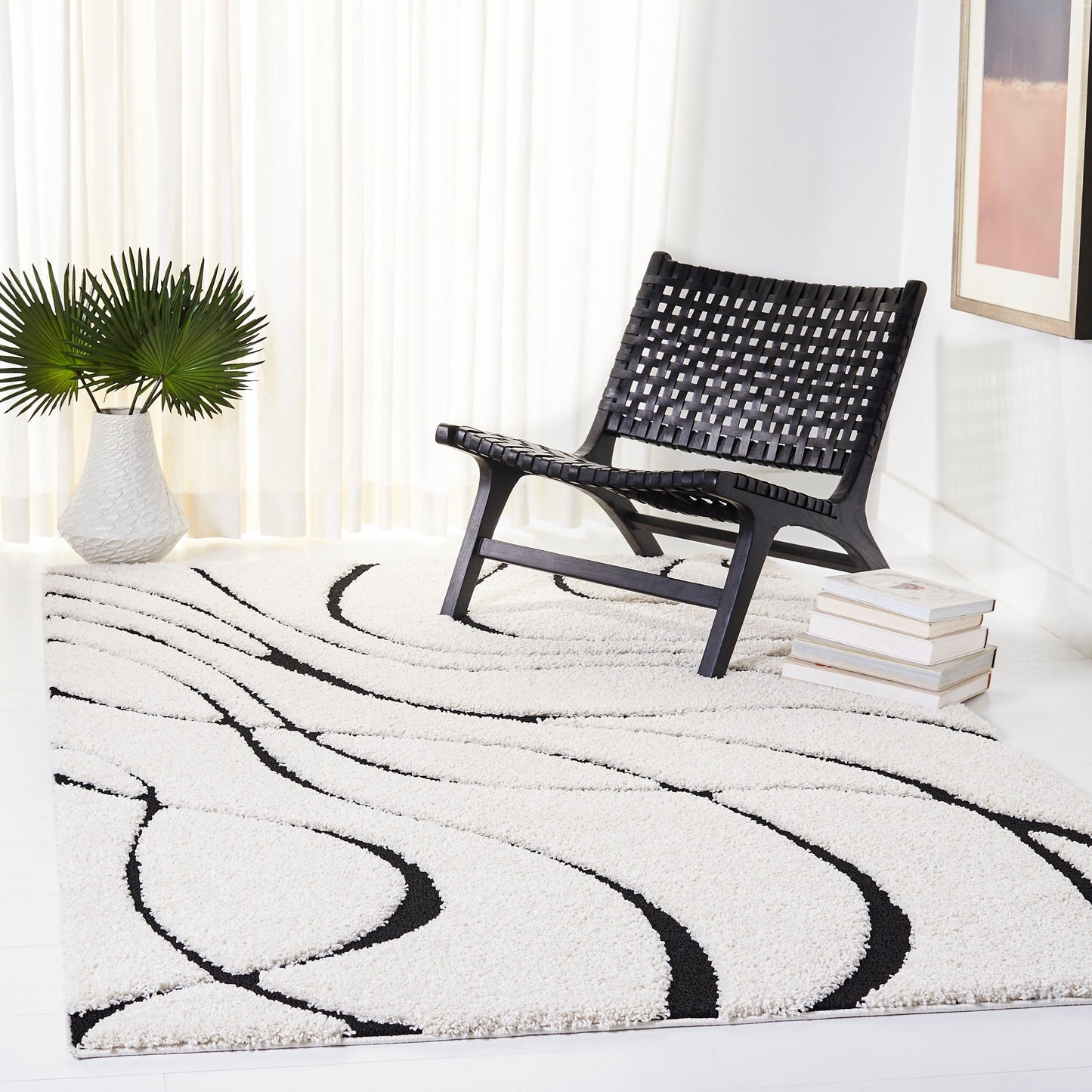 Tapis SAFAVIEH Florida Shag Staka à motifs de vagues abstraites de 3 cm