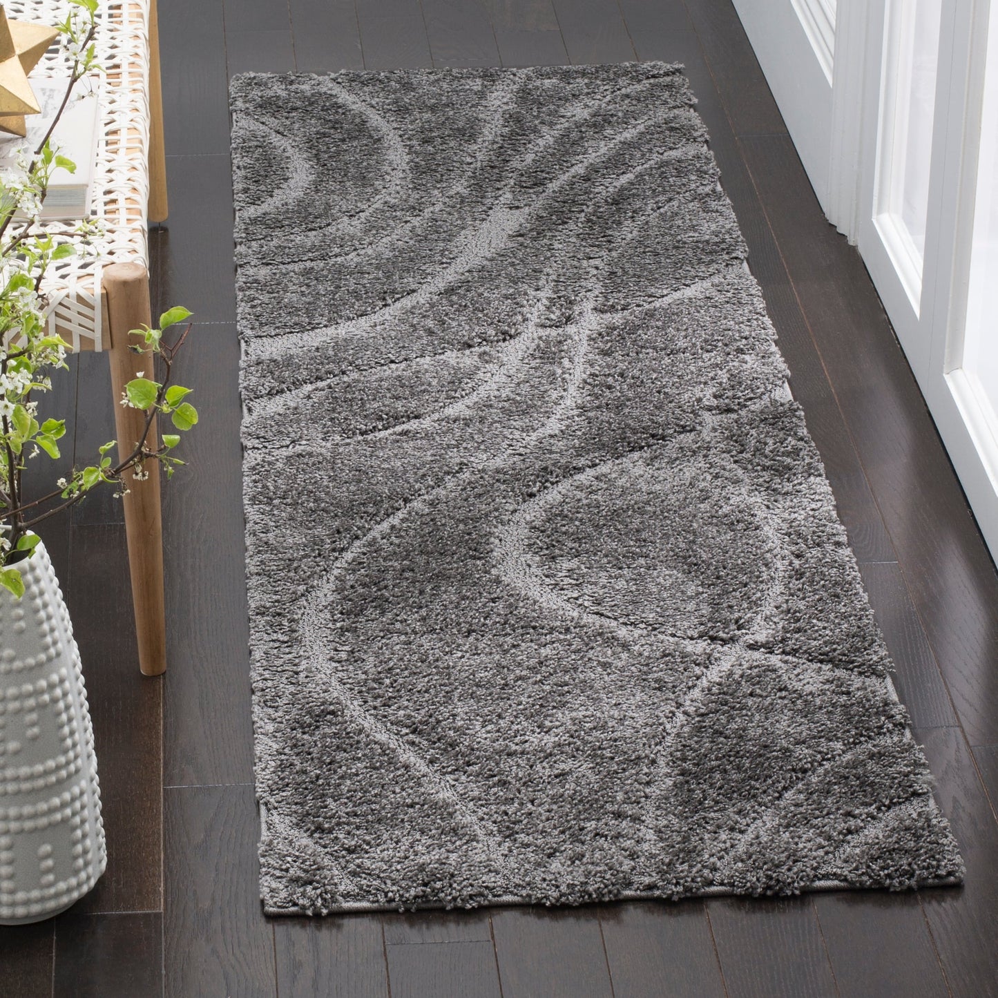 Tapis SAFAVIEH Florida Shag Staka à motifs de vagues abstraites de 3 cm