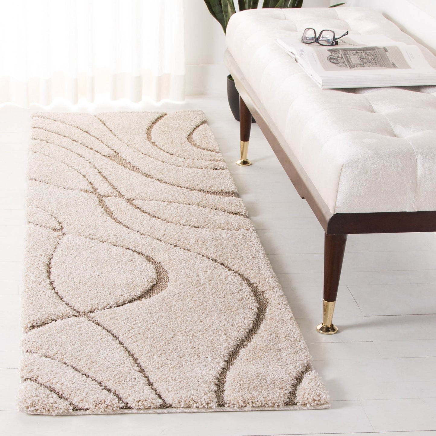Tapis SAFAVIEH Florida Shag Staka à motifs de vagues abstraites de 3 cm