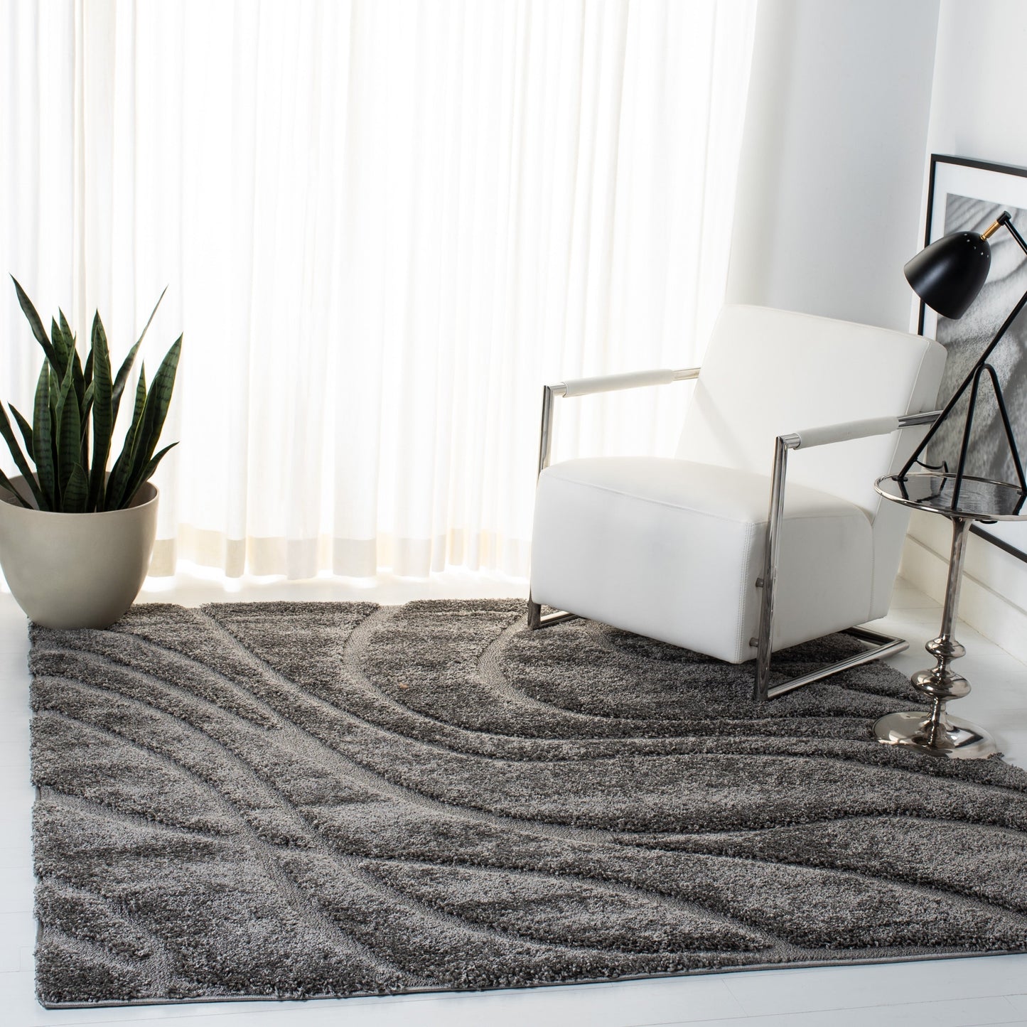 Tapis SAFAVIEH Florida Shag Staka à motifs de vagues abstraites de 3 cm