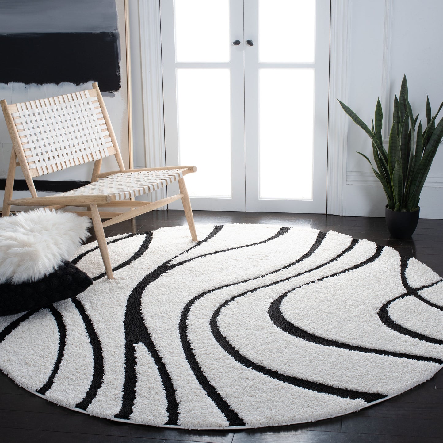 Tapis SAFAVIEH Florida Shag Staka à motifs de vagues abstraites de 3 cm