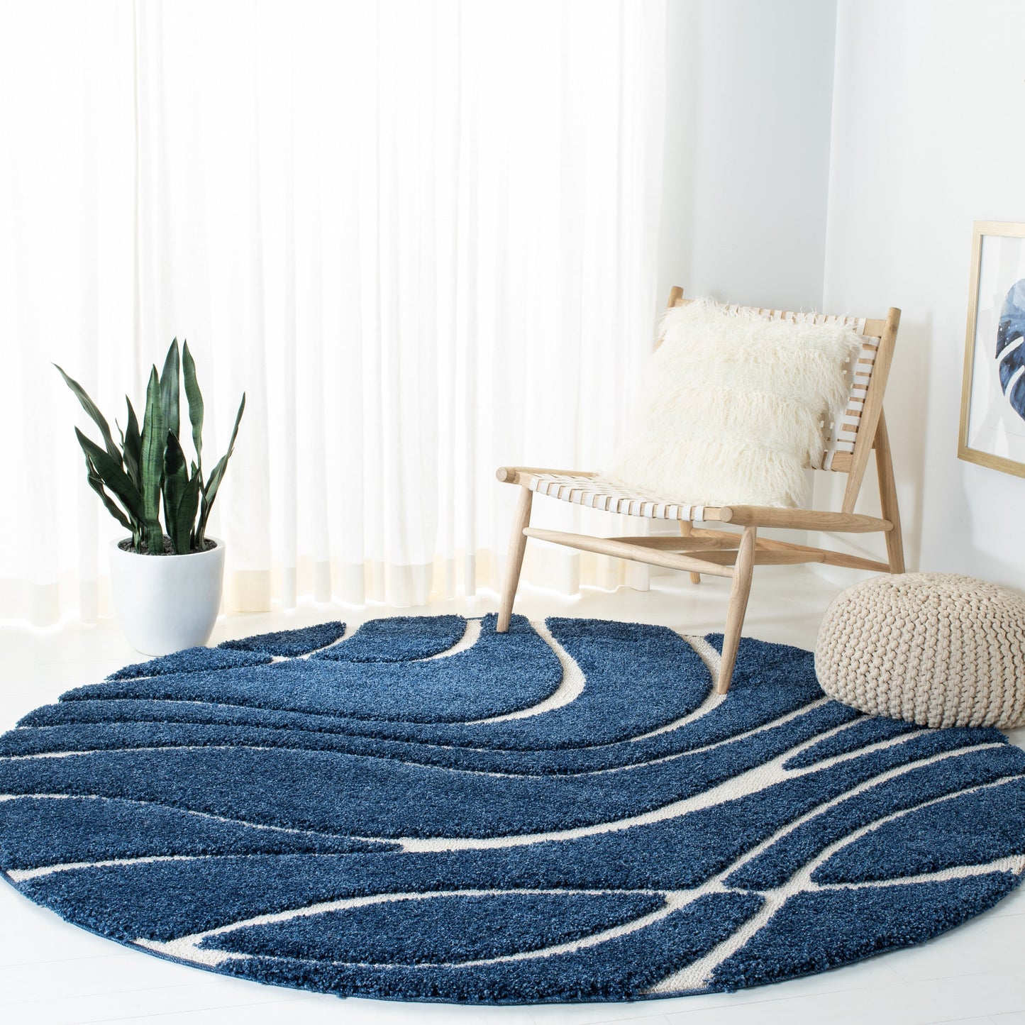 Tapis SAFAVIEH Florida Shag Staka à motifs de vagues abstraites de 3 cm