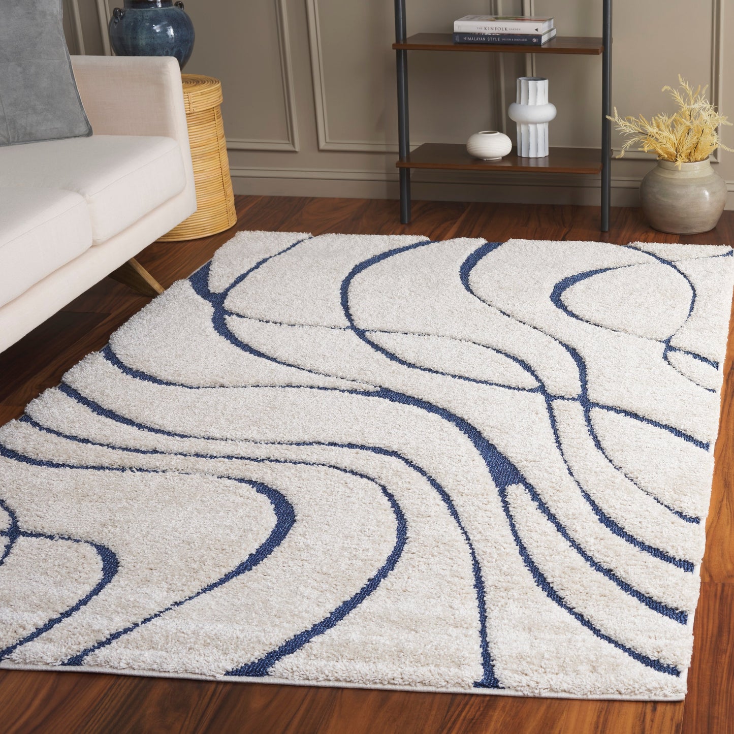 Tapis SAFAVIEH Florida Shag Staka à motifs de vagues abstraites de 3 cm
