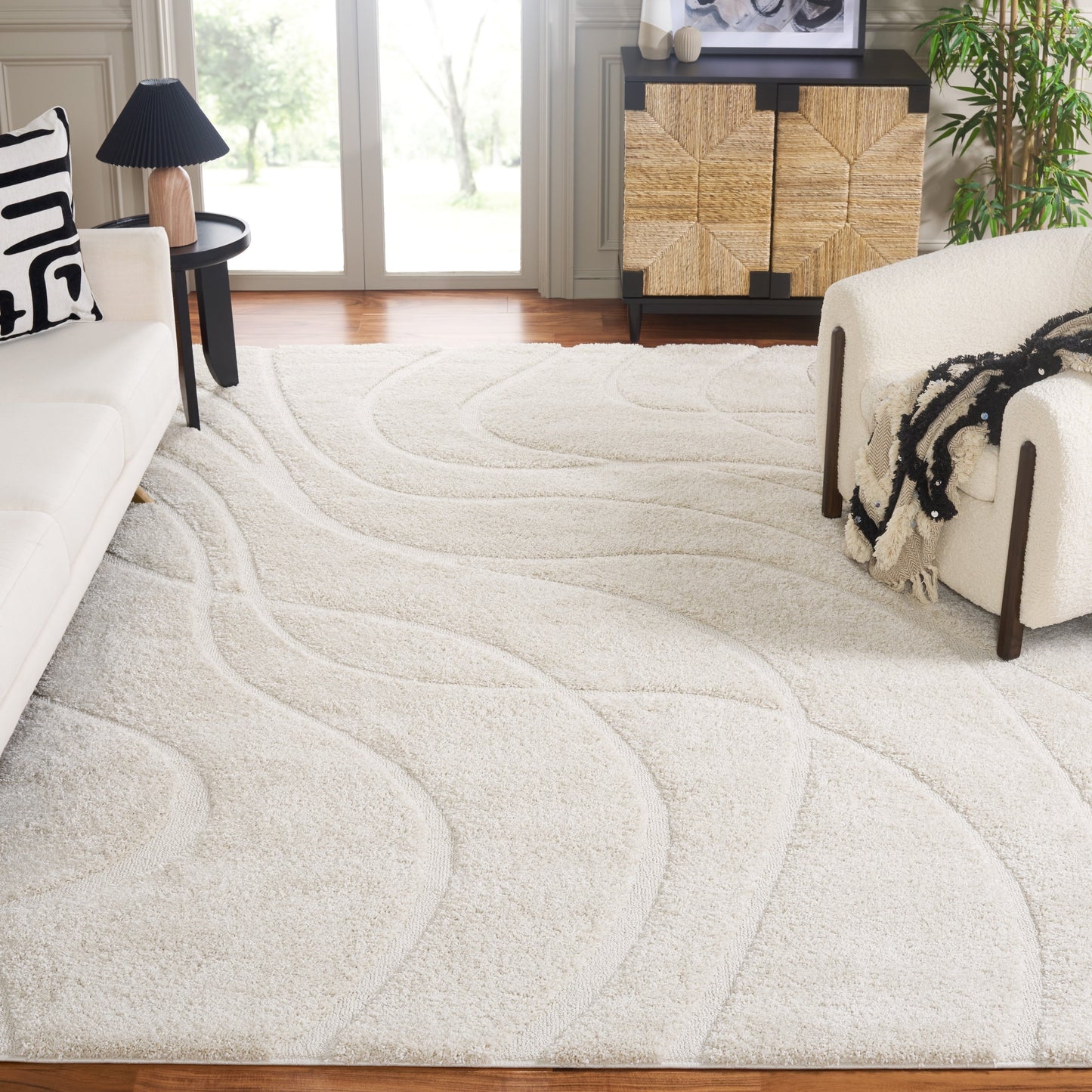 Tapis SAFAVIEH Florida Shag Staka à motifs de vagues abstraites de 3 cm