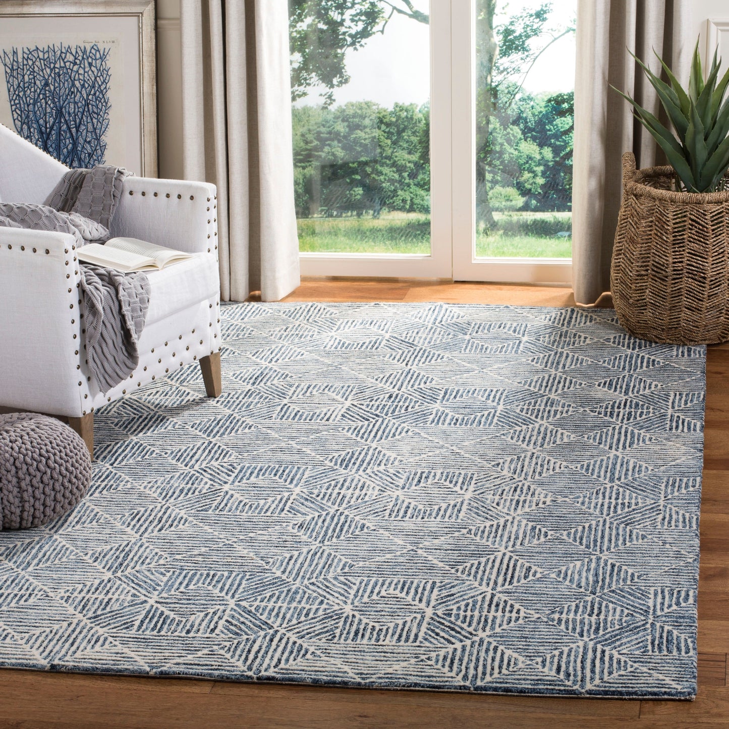 Tapis en laine moderne abstrait Harmanna fait main SAFAVIEH