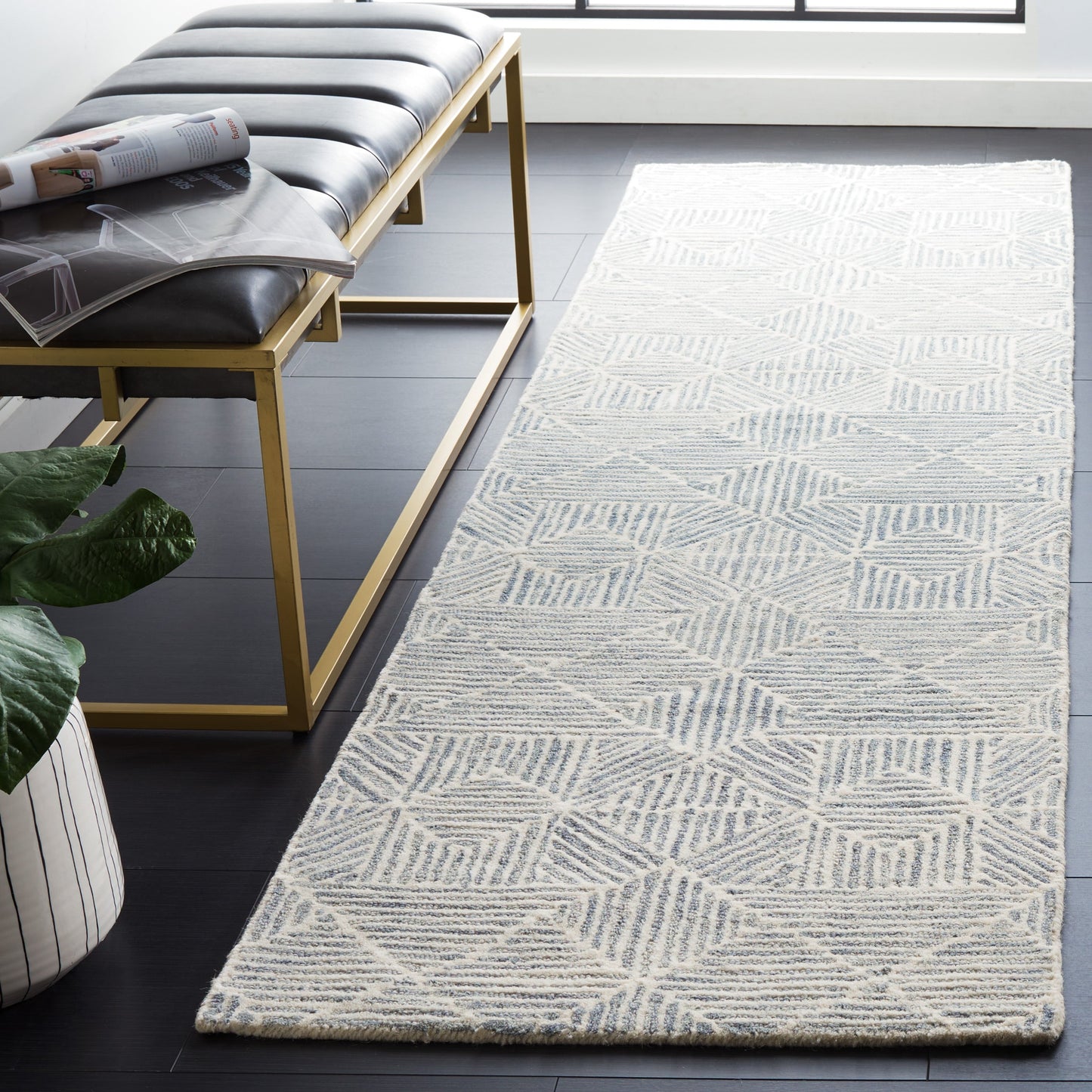 Tapis en laine moderne abstrait Harmanna fait main SAFAVIEH