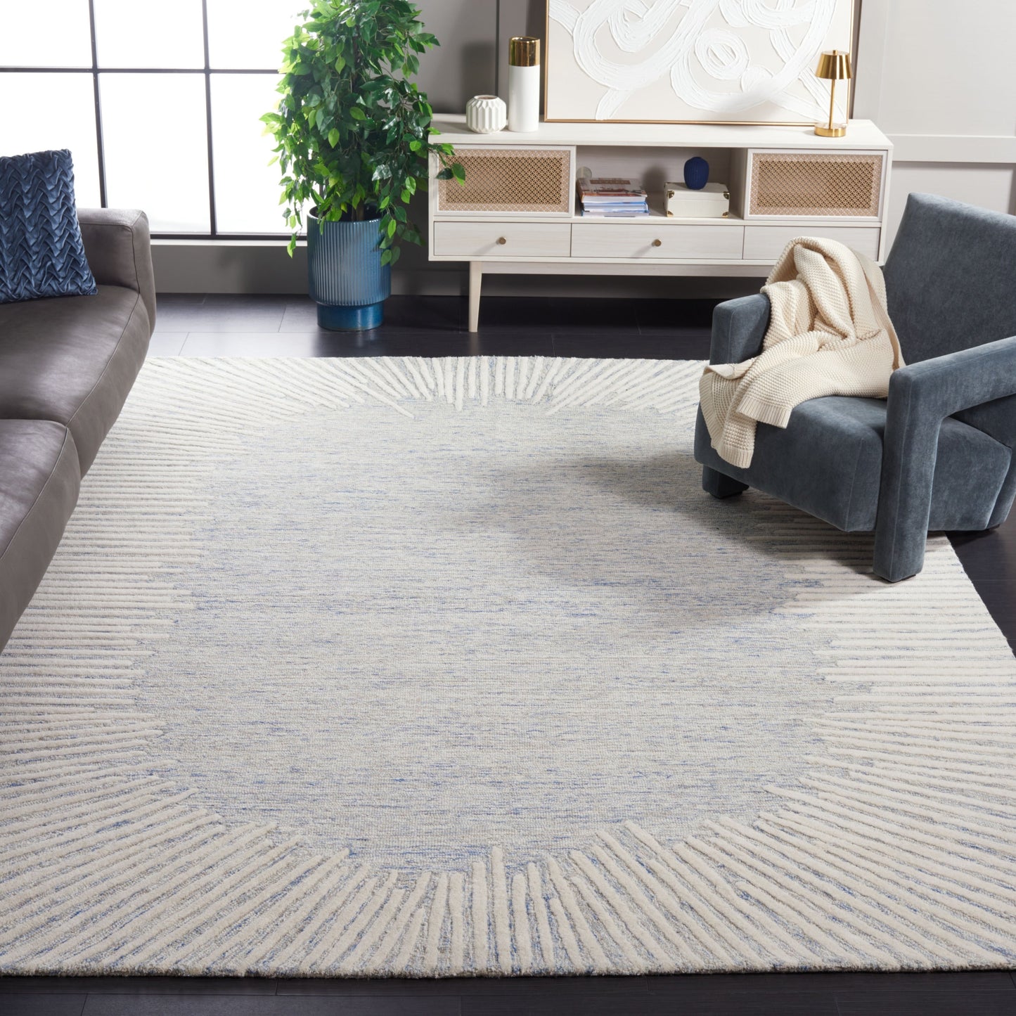 Tapis moderne en laine Sofoula abstrait fait main SAFAVIEH