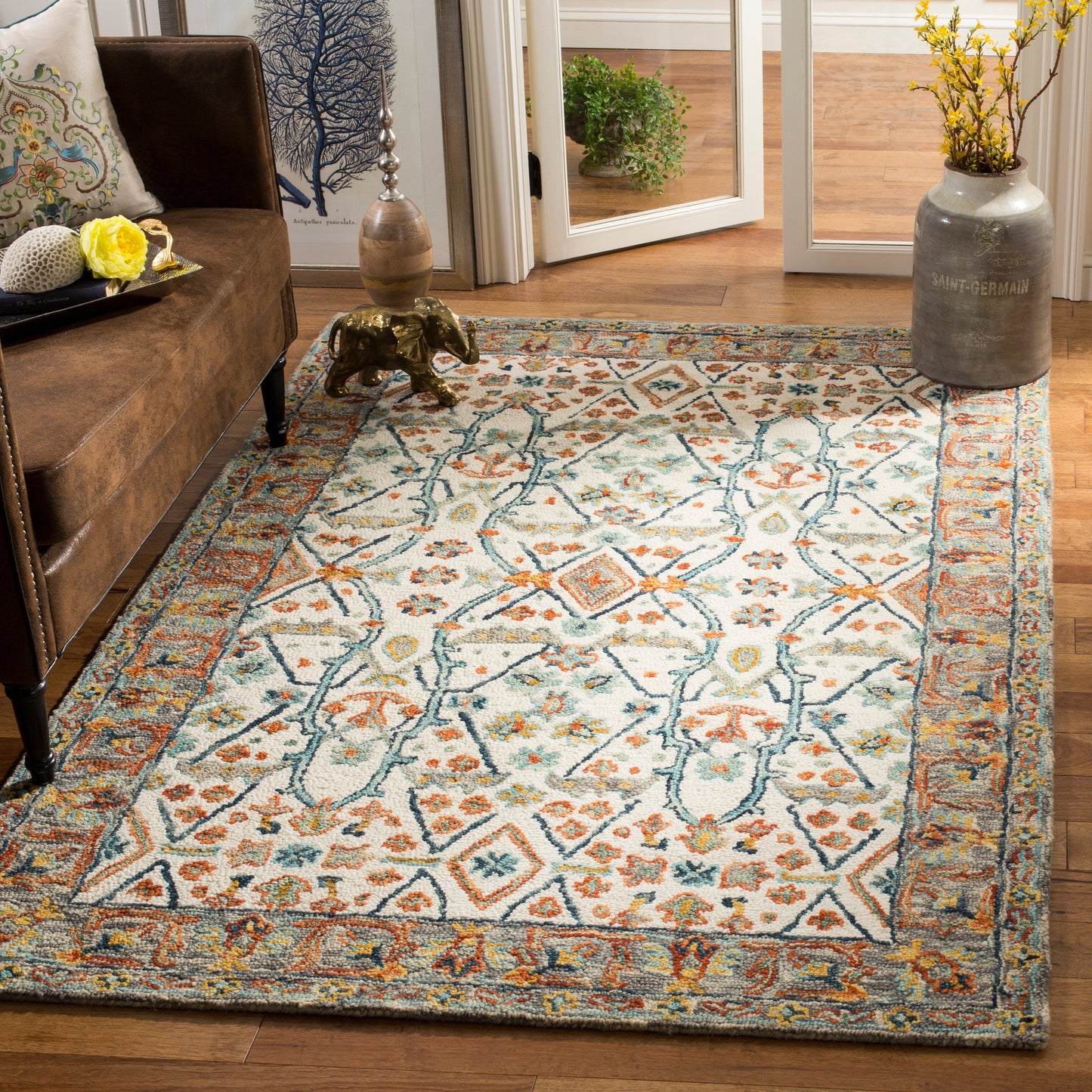 Tapis tribal bohème en laine Aspen Elerte fait main SAFAVIEH