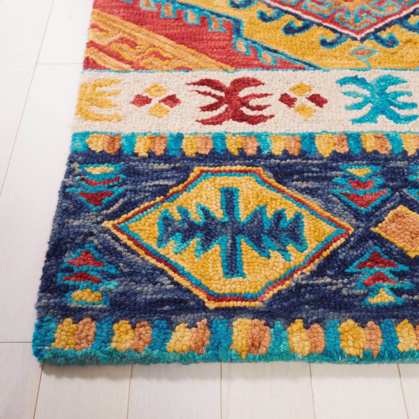 SAFAVIEH Tapis tribal en laine Aspen Geesche Boho fait à la main