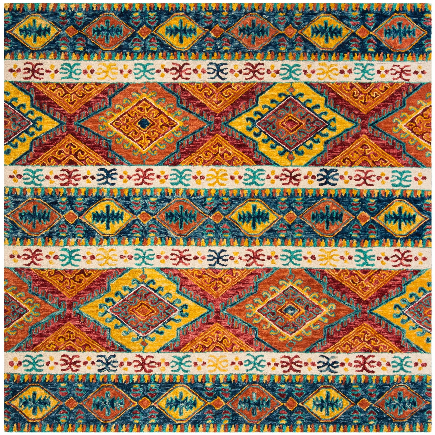 SAFAVIEH Tapis tribal en laine Aspen Geesche Boho fait à la main