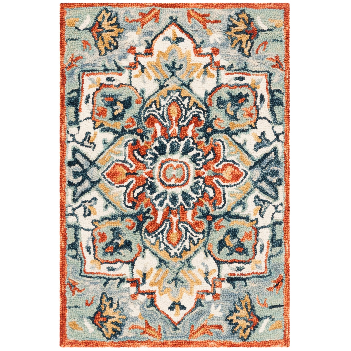 Tapis médaillon bohème en laine Aspen Hagar fait main SAFAVIEH