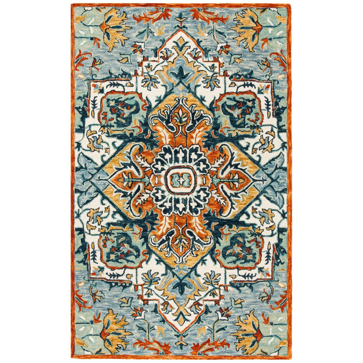 Tapis médaillon bohème en laine Aspen Hagar fait main SAFAVIEH