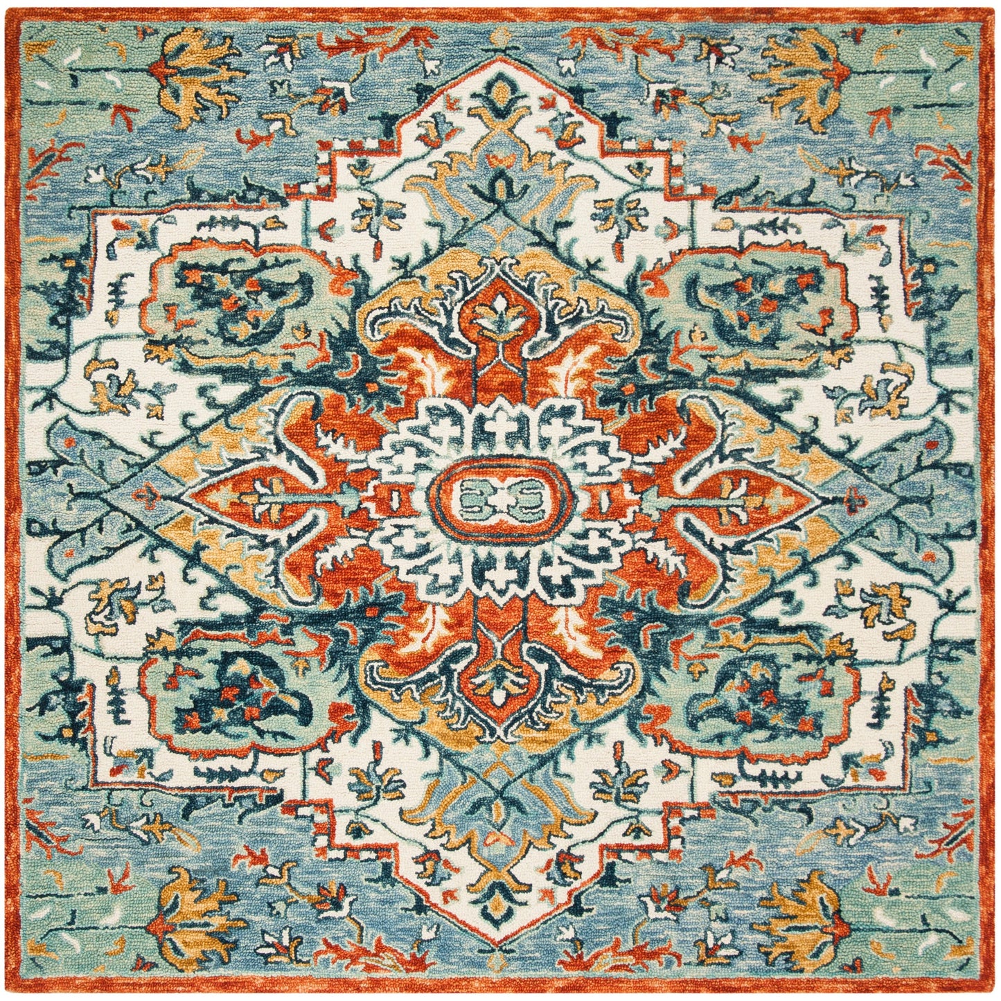 Tapis médaillon bohème en laine Aspen Hagar fait main SAFAVIEH