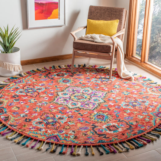 Tapis médaillon en laine tribale bohème Aspen Irmingard fait main SAFAVIEH