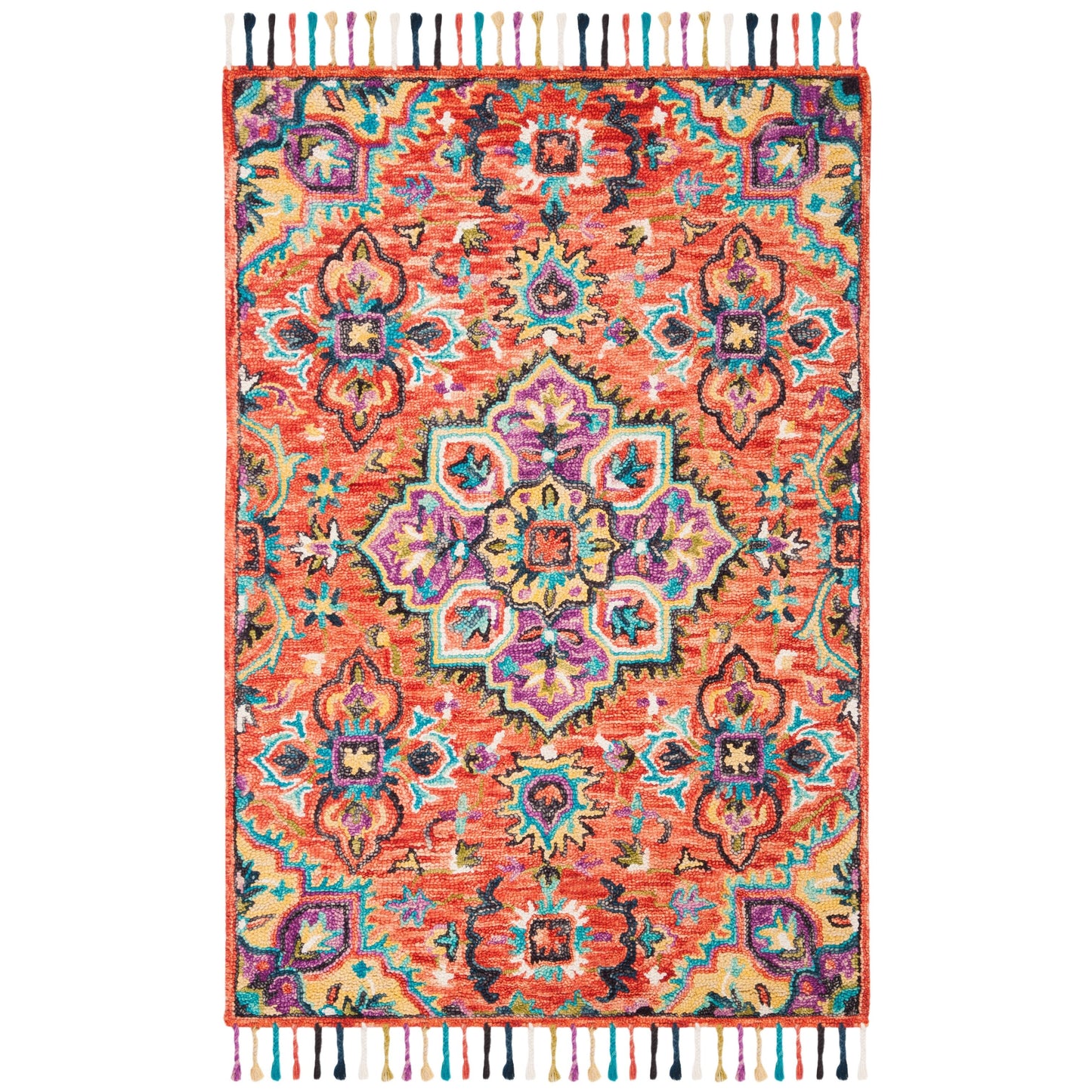 Tapis médaillon en laine tribale bohème Aspen Irmingard fait main SAFAVIEH