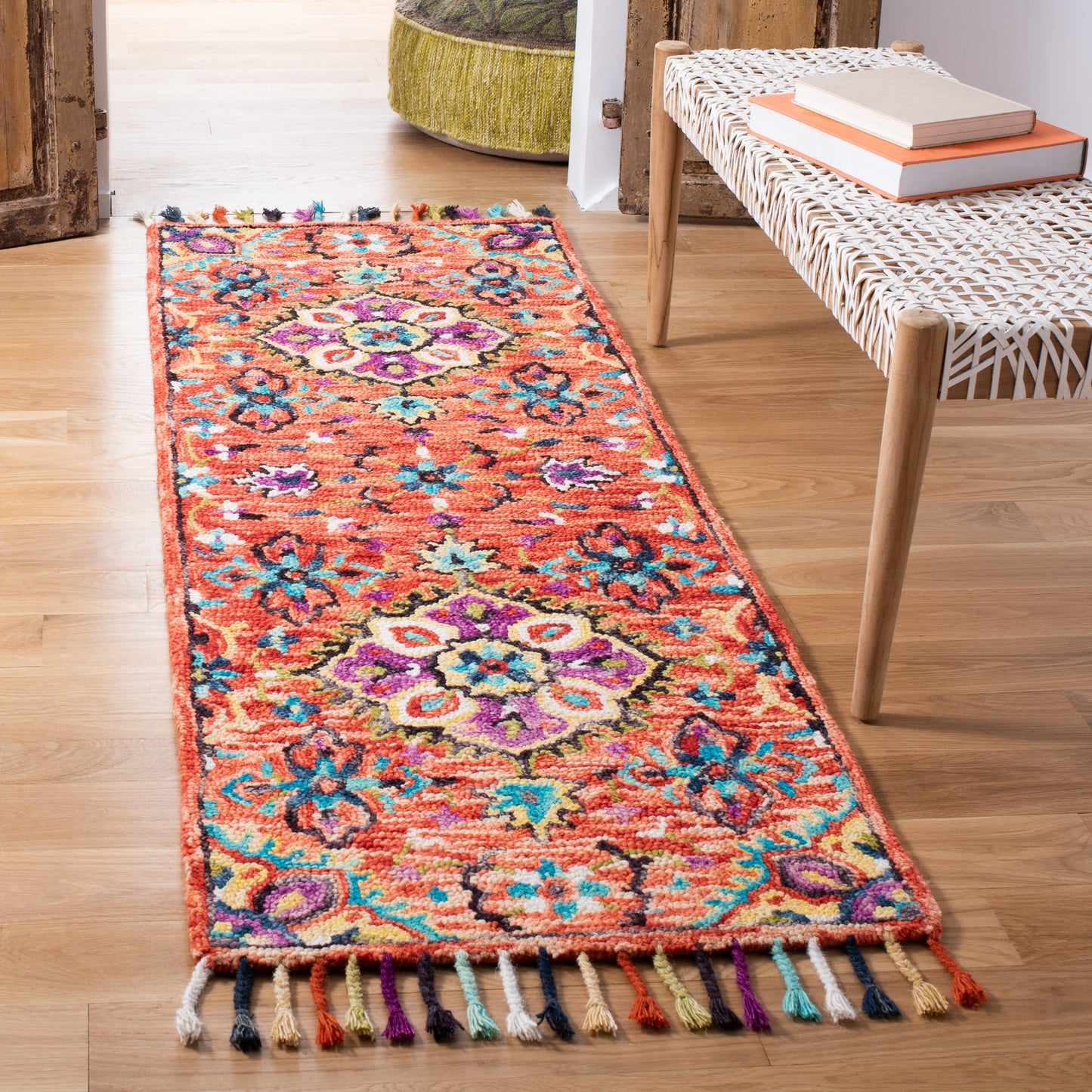 Tapis médaillon en laine tribale bohème Aspen Irmingard fait main SAFAVIEH