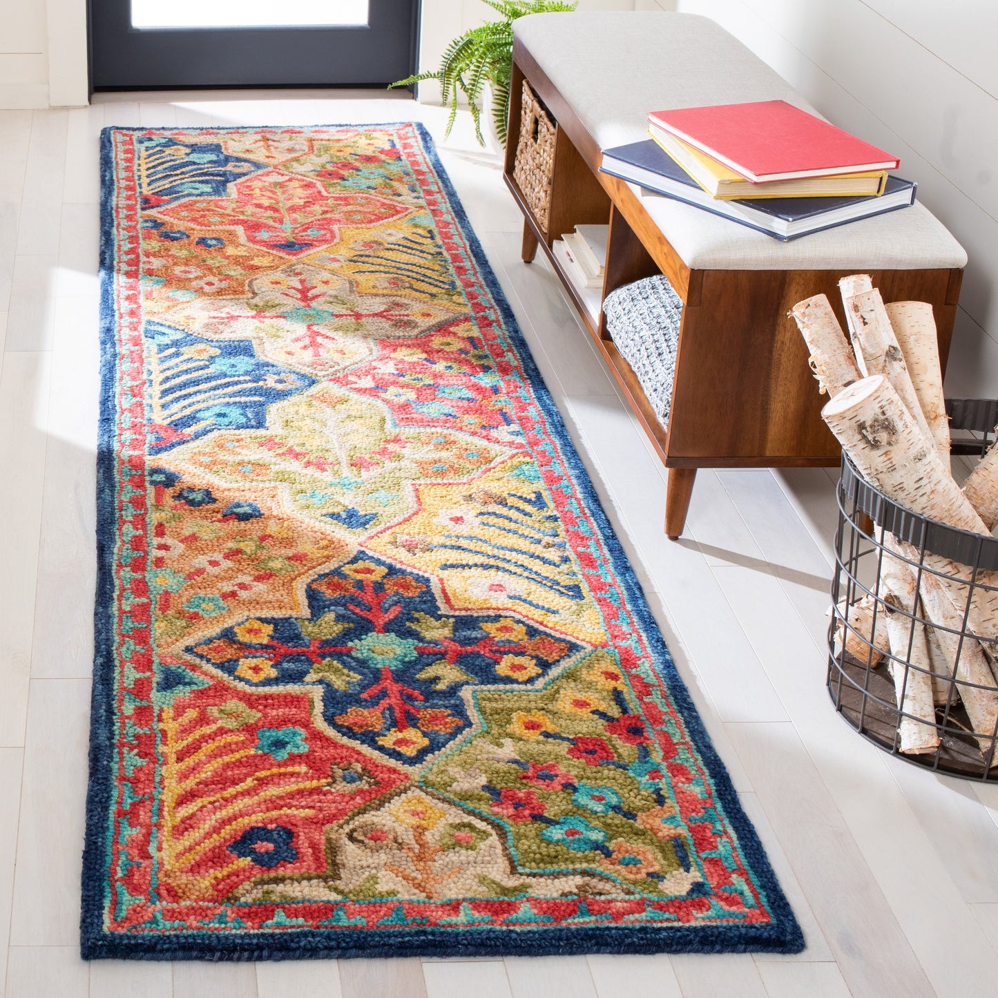 Tapis tribal bohème en laine Aspen Reemtdine fait main SAFAVIEH
