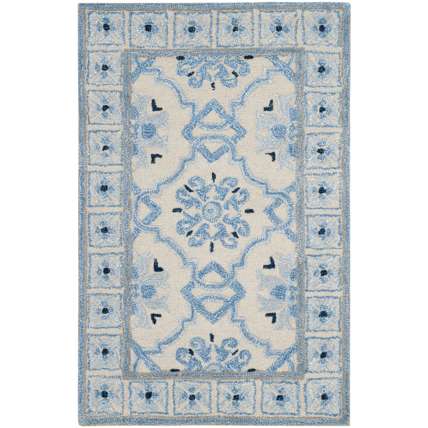Tapis en laine floral moderne fait main Bella Rodica de SAFAVIEH