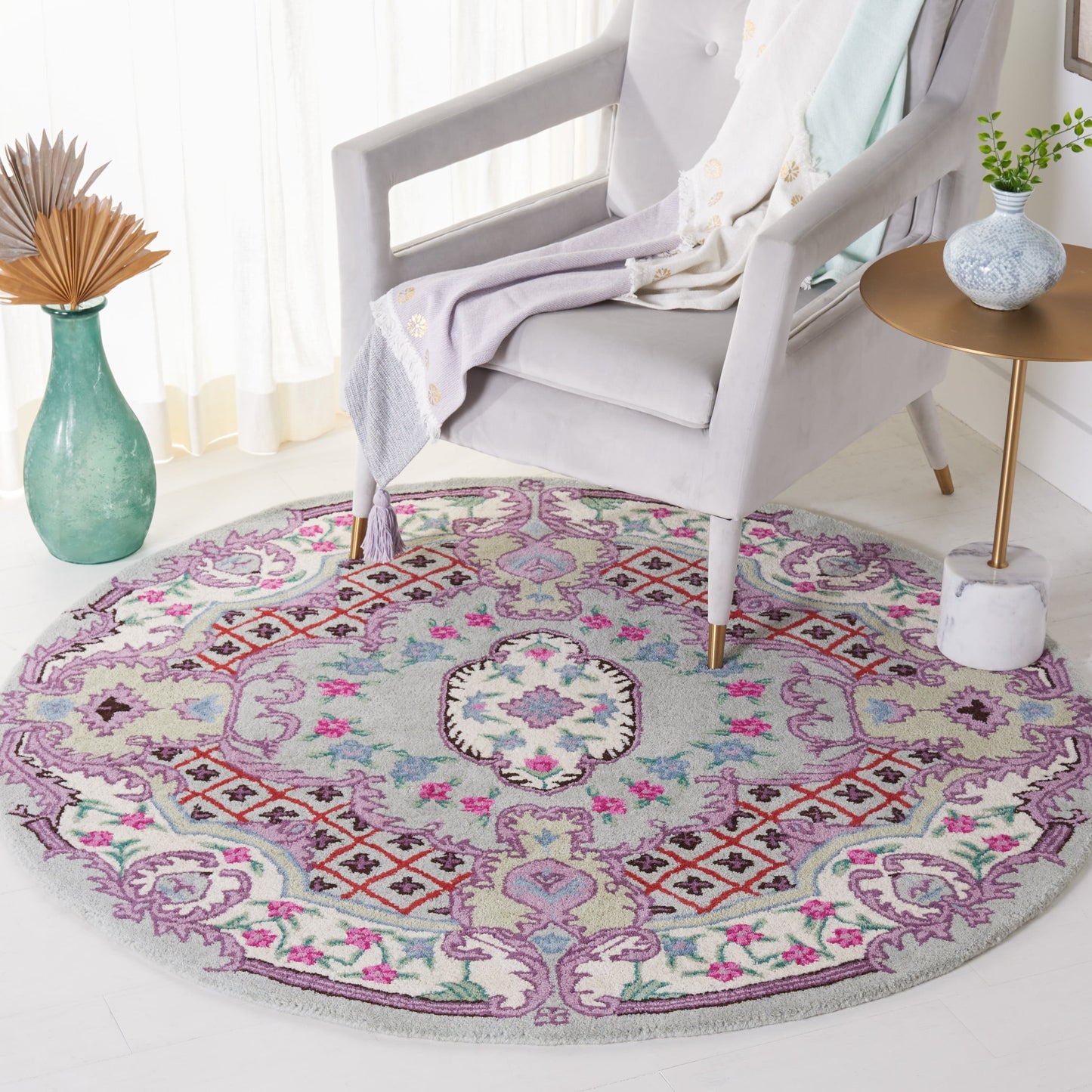 Tapis médaillon oriental en laine fait main Bellagio Tatevik de SAFAVIEH