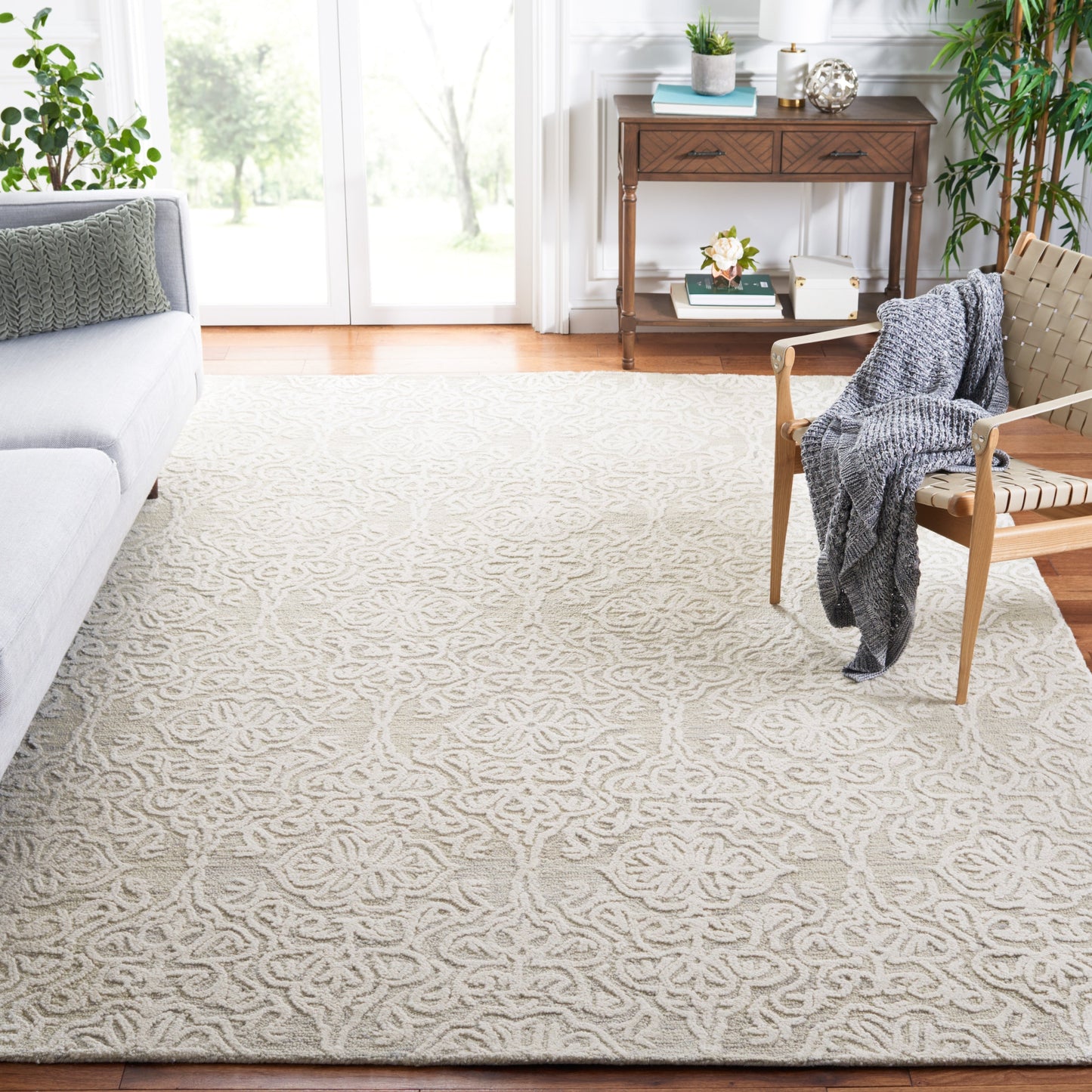 Tapis moderne en laine florale SAFAVIEH fait main Blossom Cateluta