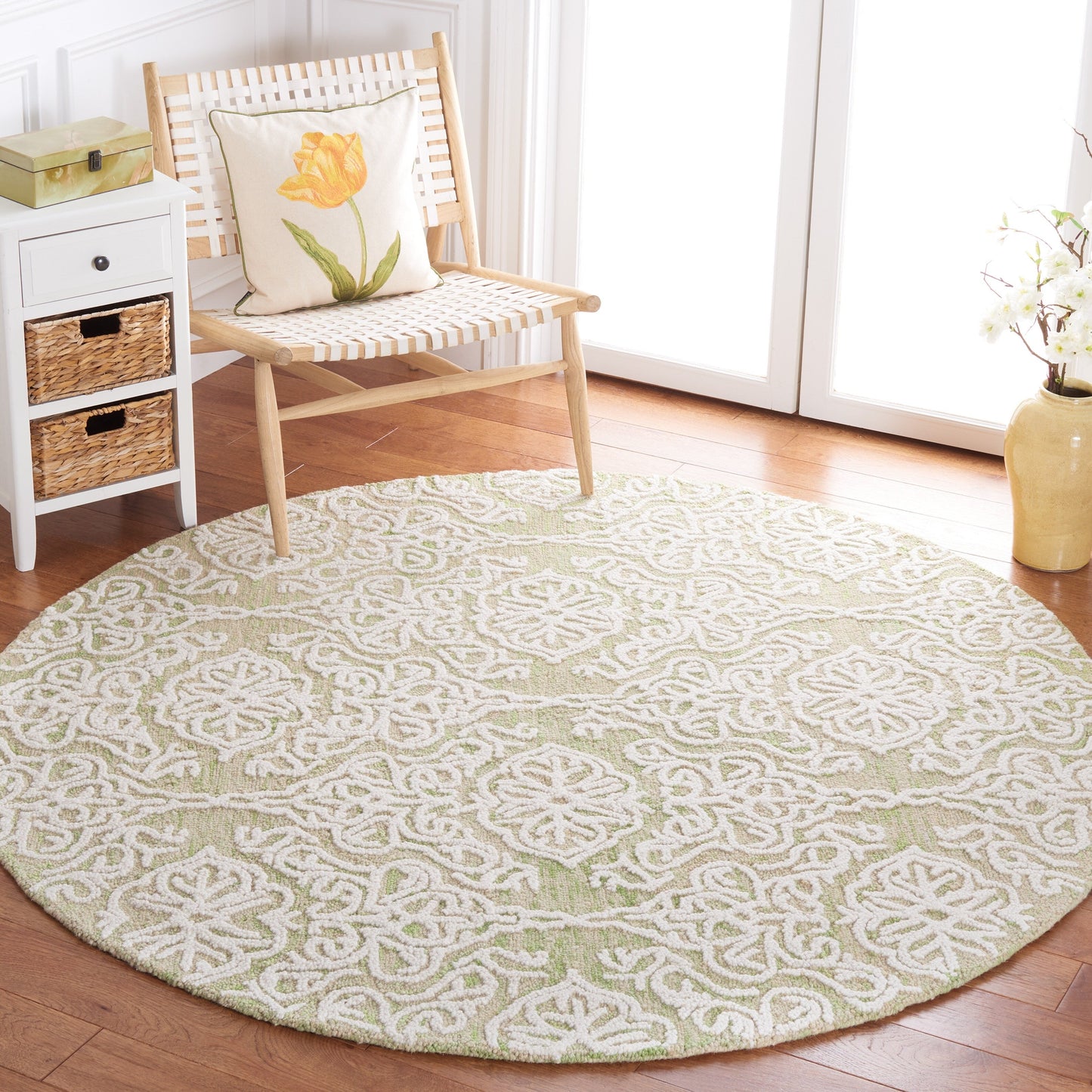 Tapis moderne en laine florale SAFAVIEH fait main Blossom Cateluta