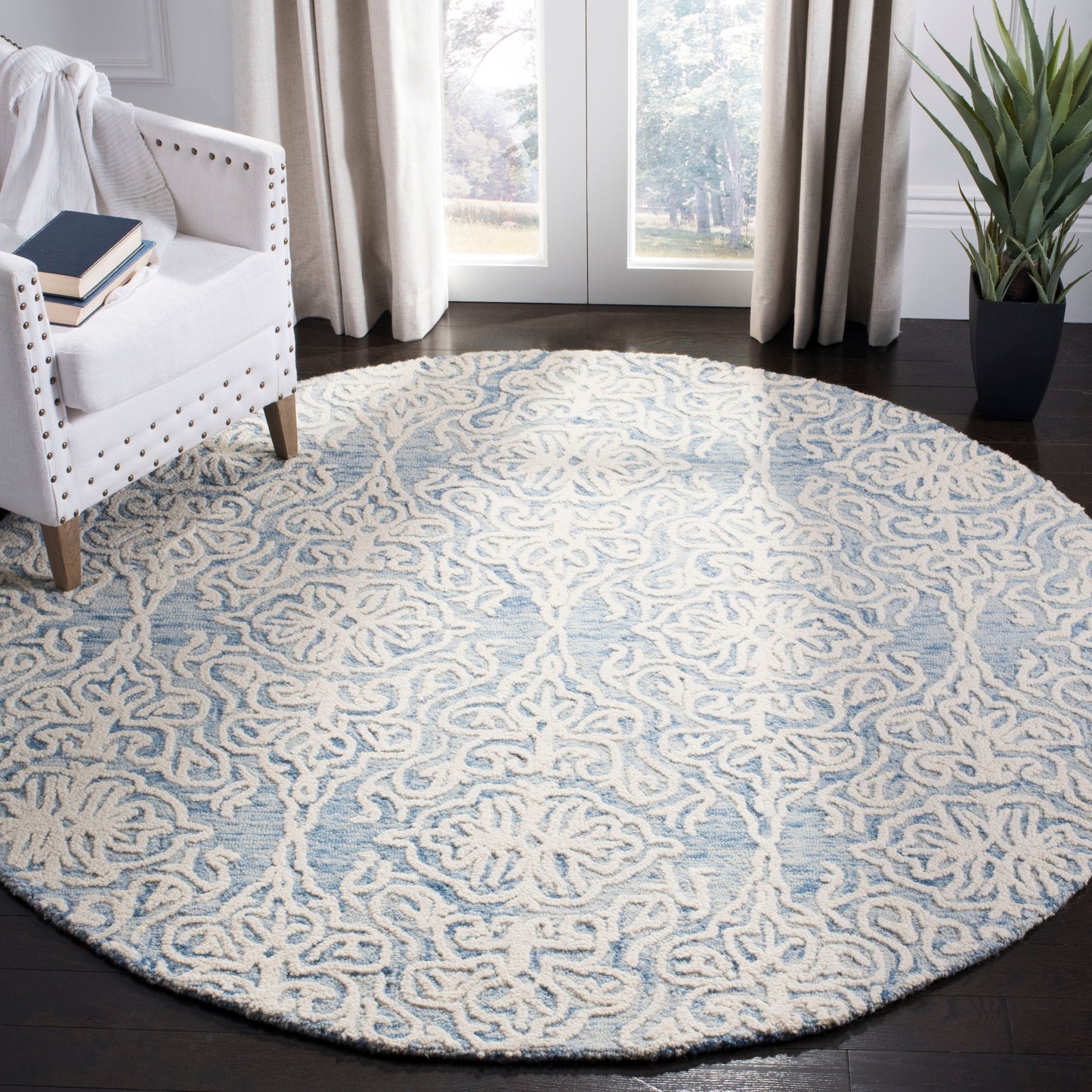 Tapis moderne en laine florale SAFAVIEH fait main Blossom Cateluta