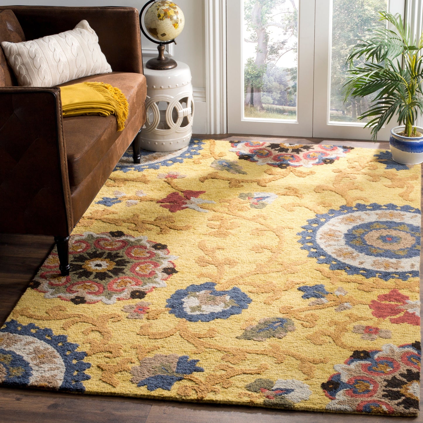 Tapis moderne en laine florale fait main SAFAVIEH Blossom Maaret