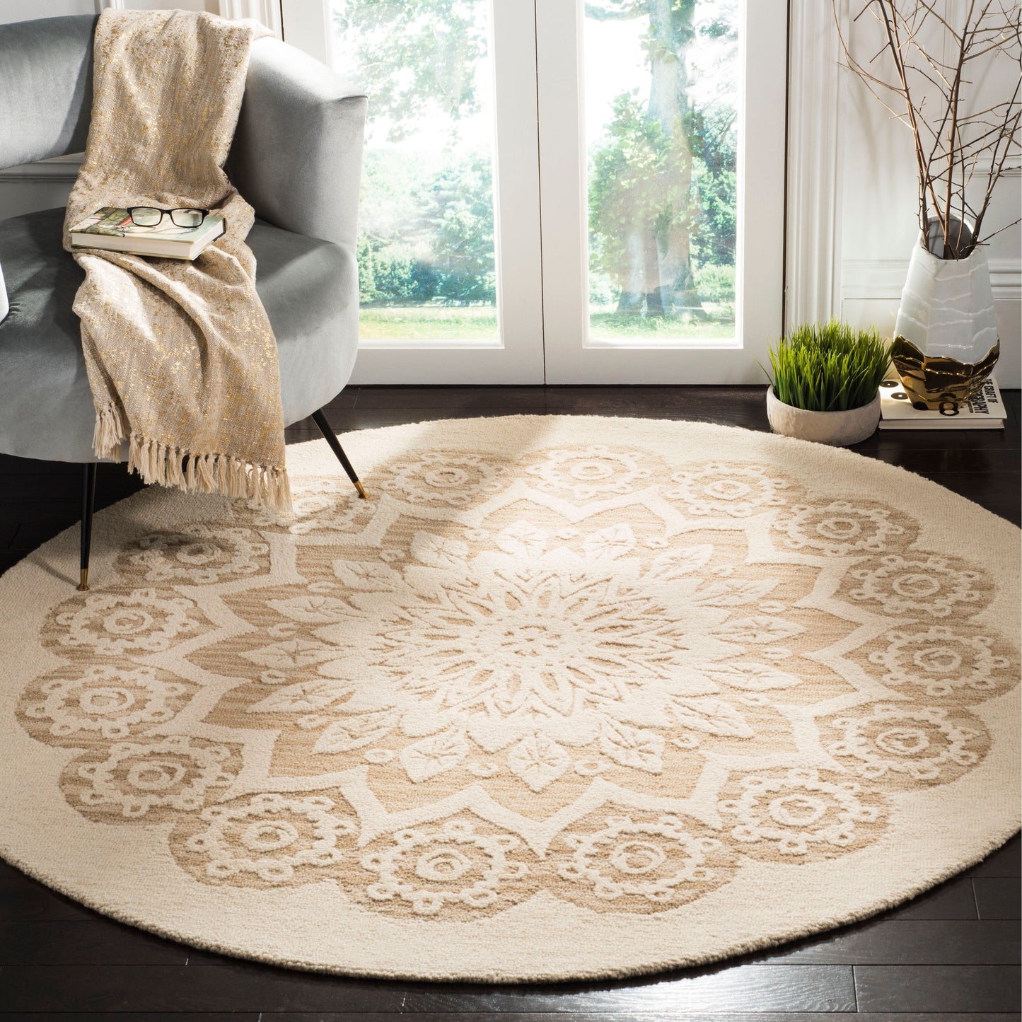 Tapis moderne en laine florale fait main SAFAVIEH Blossom Oriella