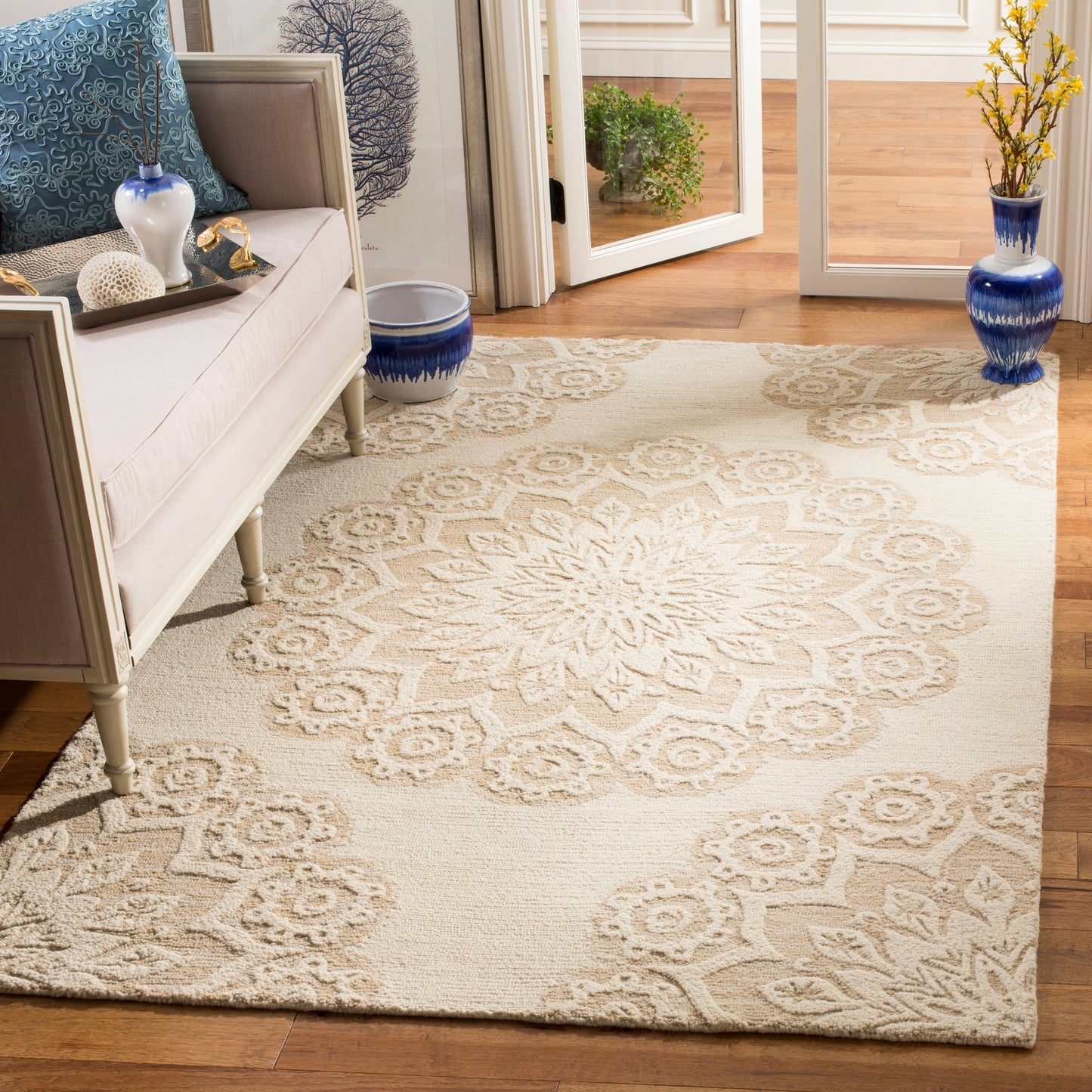 Tapis moderne en laine florale fait main SAFAVIEH Blossom Oriella