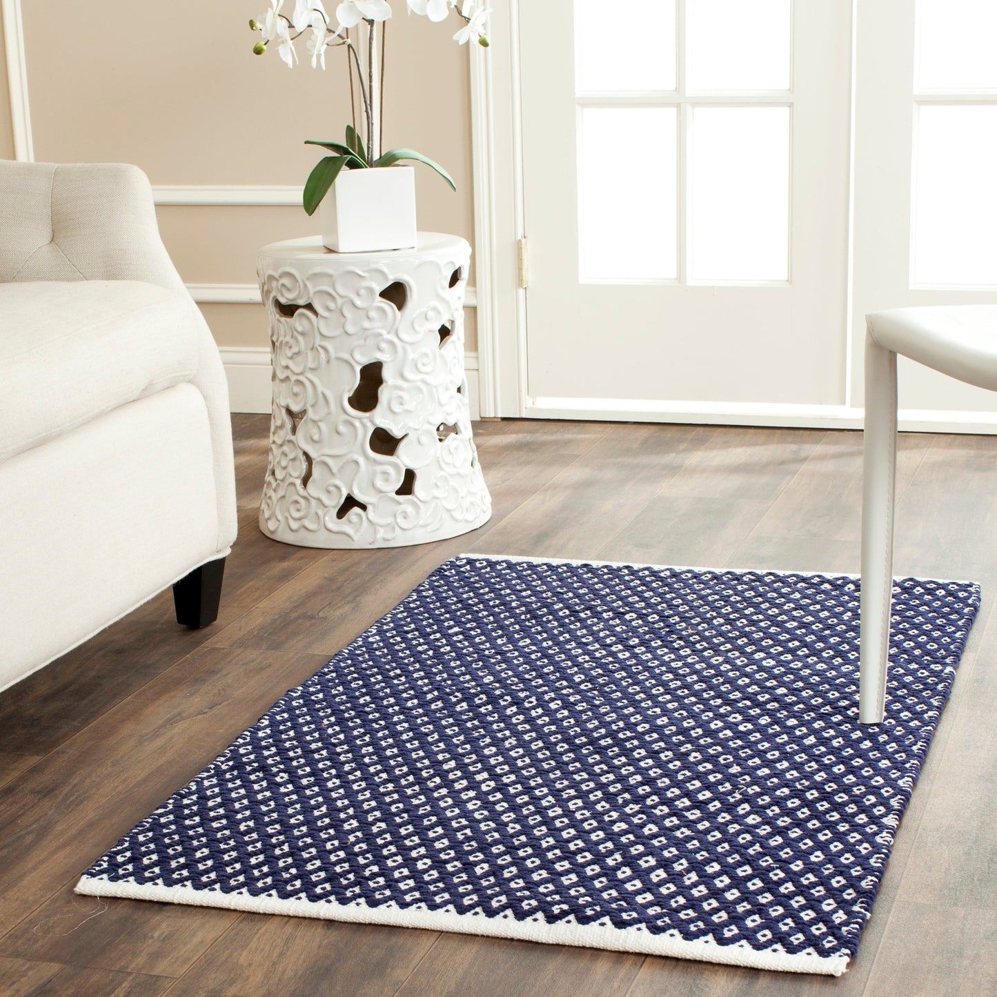 Tapis tissé plat en coton côtier Boston Shirine fait main SAFAVIEH
