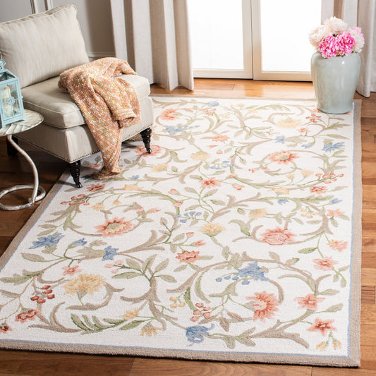 SAFAVIEH Fait Main Chelsea Jacomine French Country Floral Scroll Laine