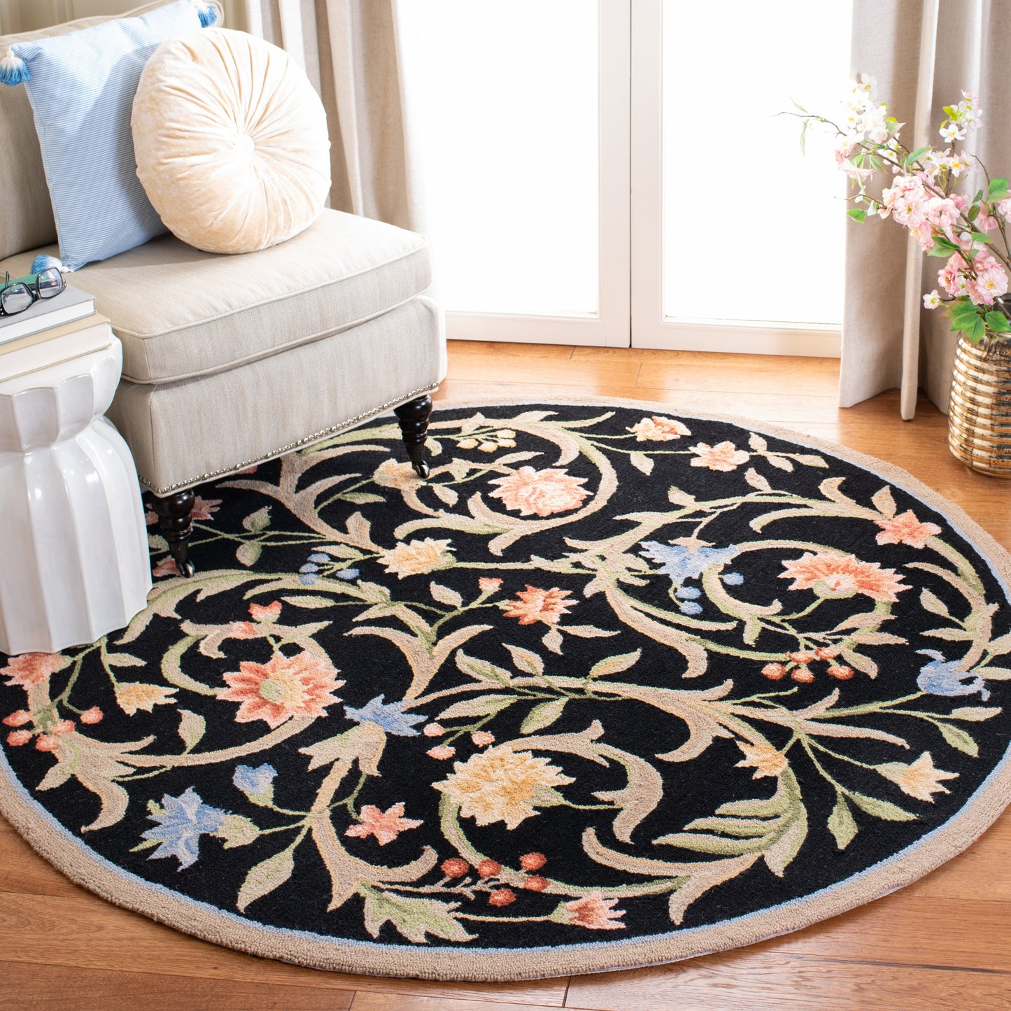 SAFAVIEH Fait Main Chelsea Jacomine French Country Floral Scroll Laine