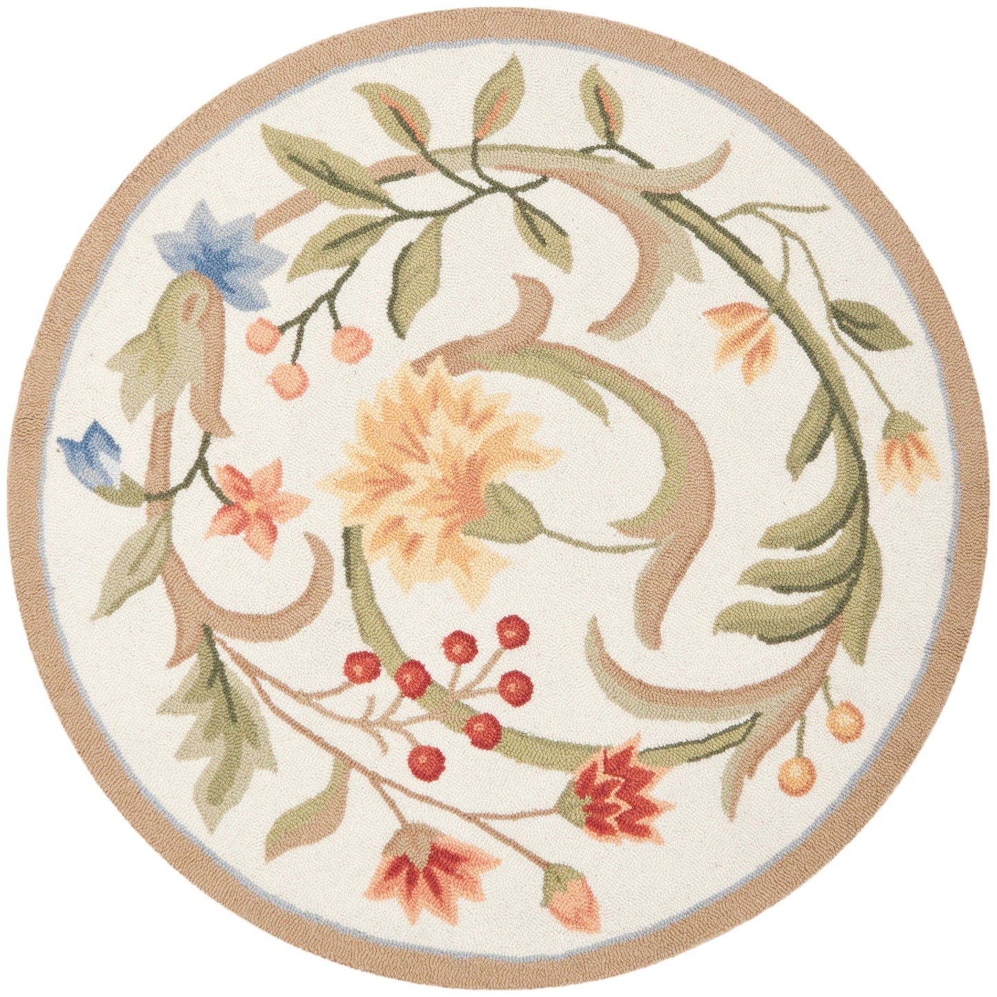 SAFAVIEH Fait Main Chelsea Jacomine French Country Floral Scroll Laine