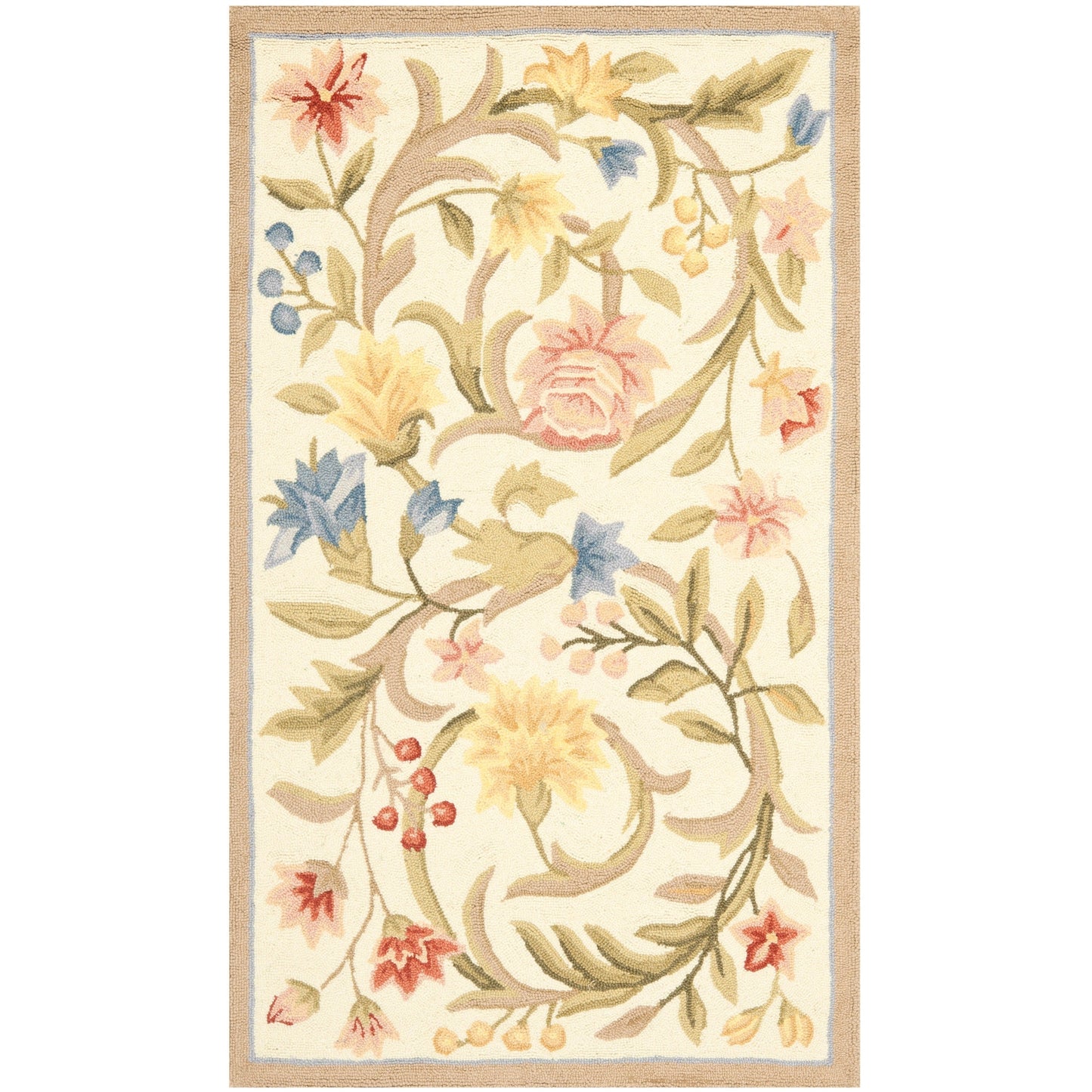 SAFAVIEH Fait Main Chelsea Jacomine French Country Floral Scroll Laine
