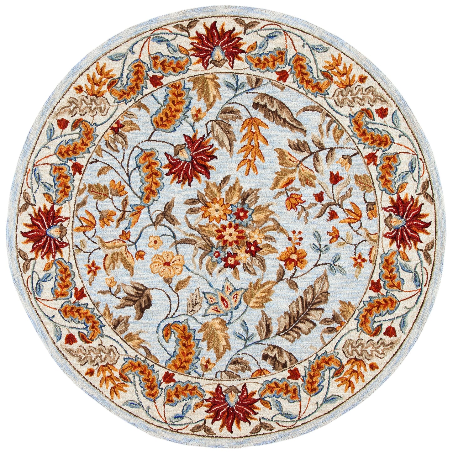 Tapis en laine floral fait main Chelsea Malda de style campagnard français SAFAVIEH