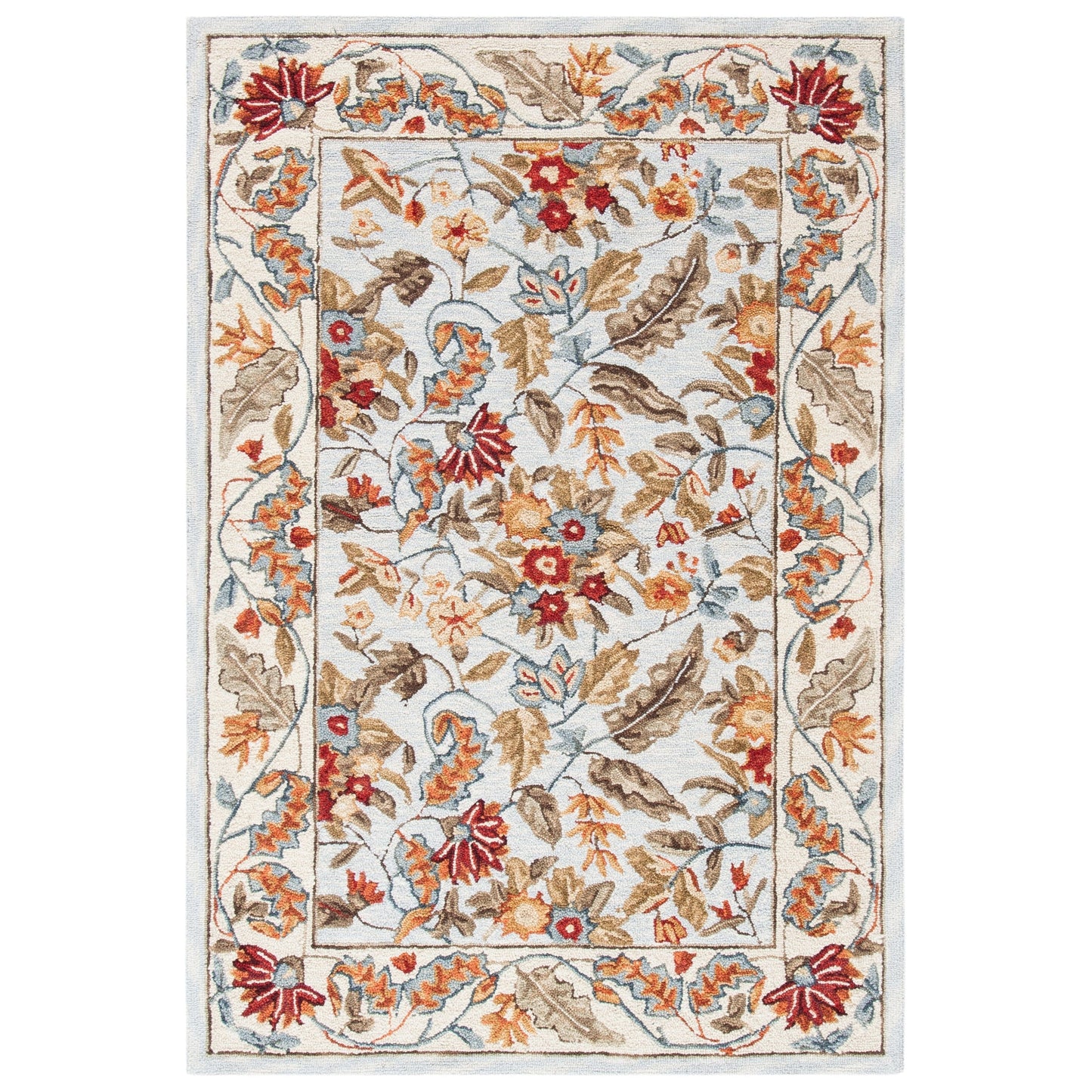Tapis en laine floral fait main Chelsea Malda de style campagnard français SAFAVIEH