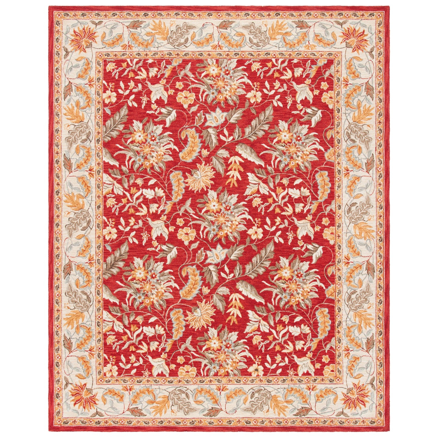 Tapis en laine floral fait main Chelsea Malda de style campagnard français SAFAVIEH