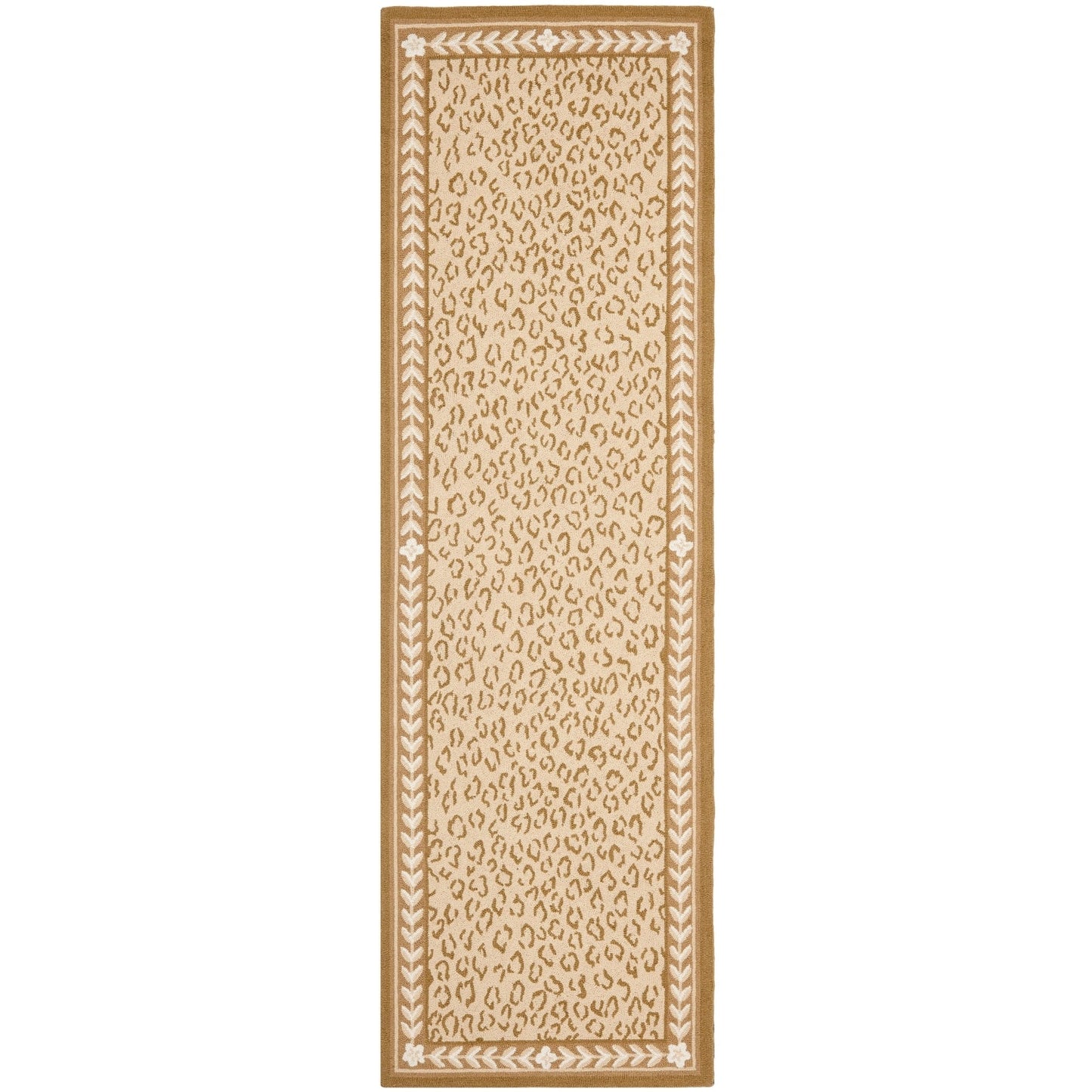 Tapis de jardin solaire Chelsea fait main en laine léopard de style campagnard français SAFAVIEH