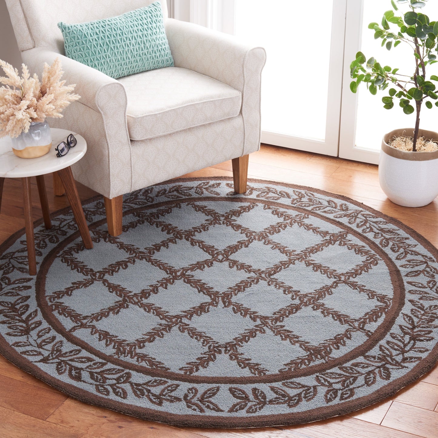 Tapis en laine fait main Chelsea Sunstripe Treillis de style campagnard français SAFAVIEH