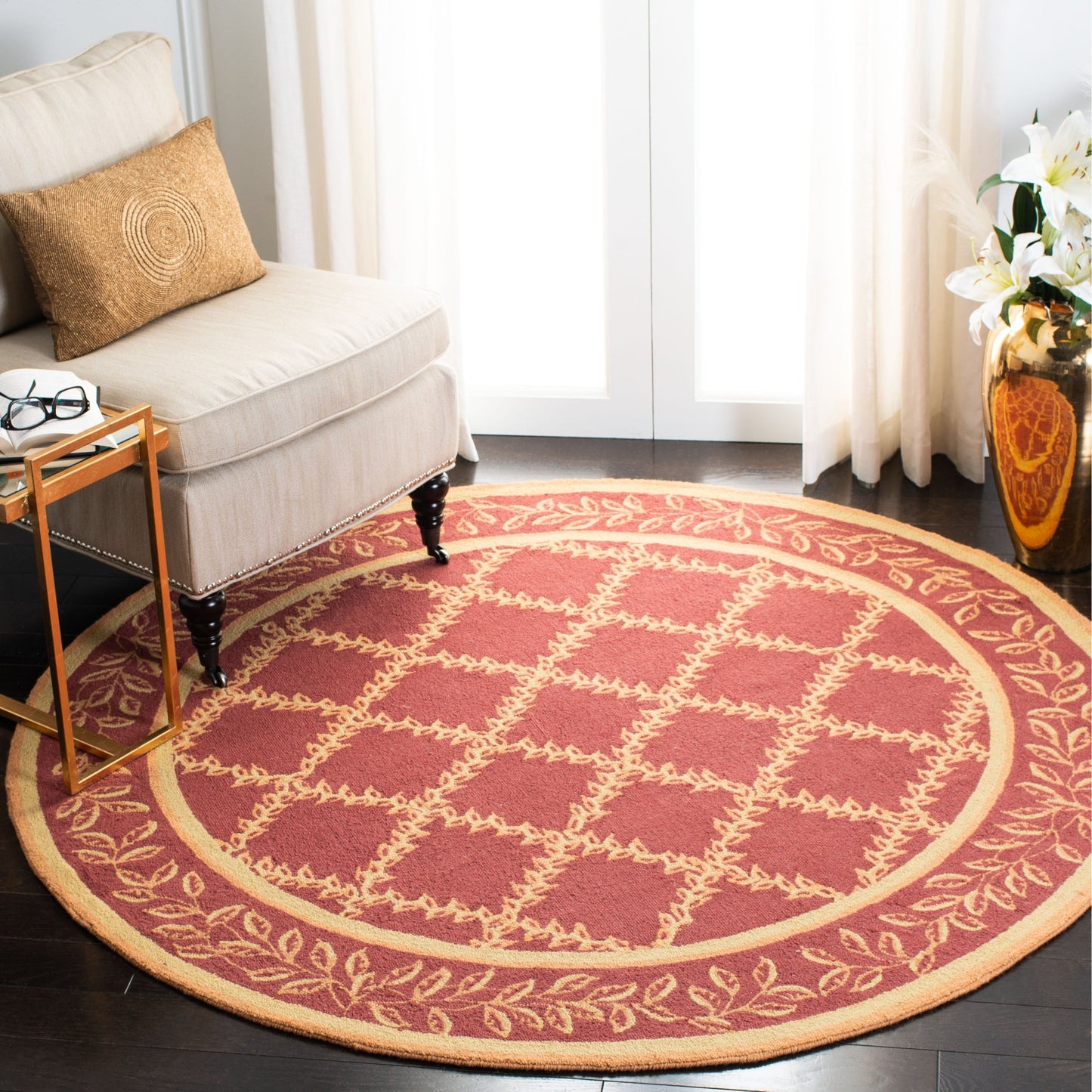 Tapis en laine fait main Chelsea Sunstripe Treillis de style campagnard français SAFAVIEH