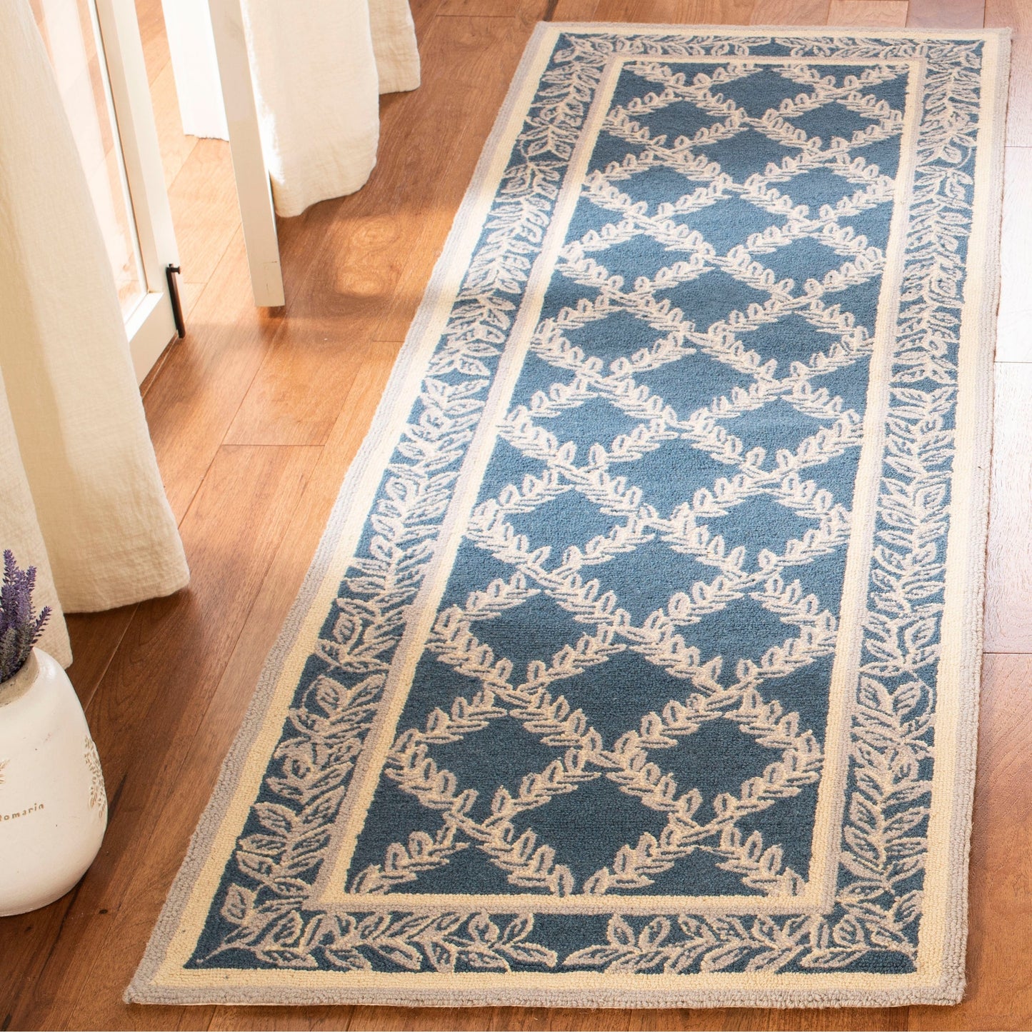 Tapis en laine fait main Chelsea Sunstripe Treillis de style campagnard français SAFAVIEH