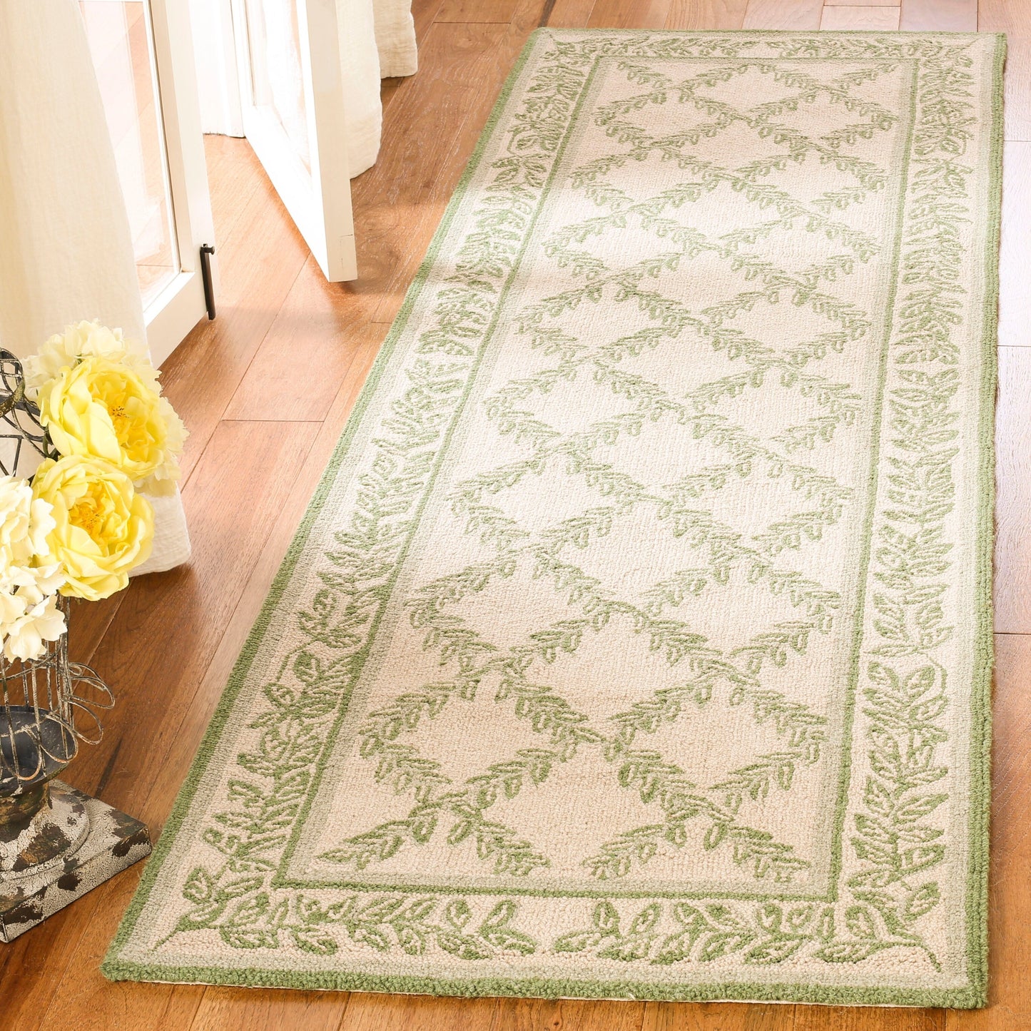 Tapis en laine fait main Chelsea Sunstripe Treillis de style campagnard français SAFAVIEH