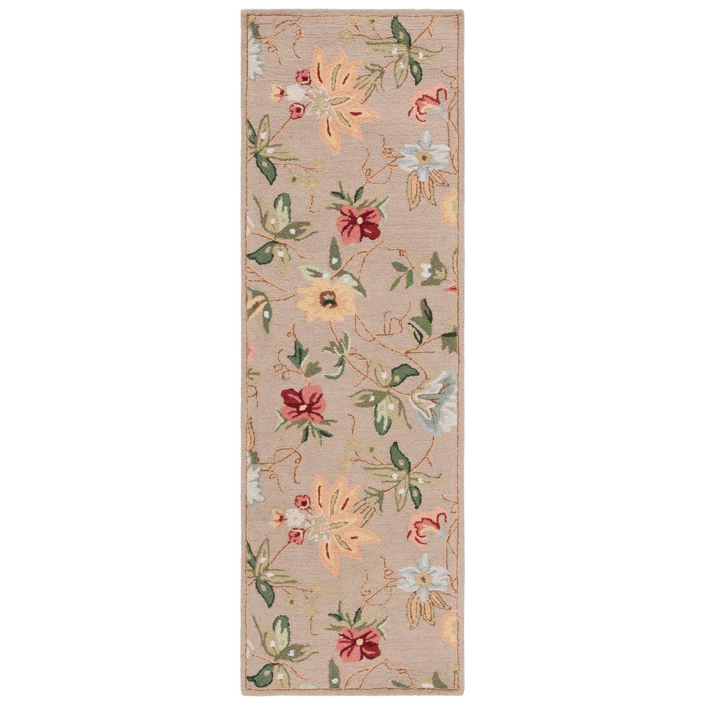 Tapis en laine floral Chelsea Yauhenia fait main SAFAVIEH de style campagnard français