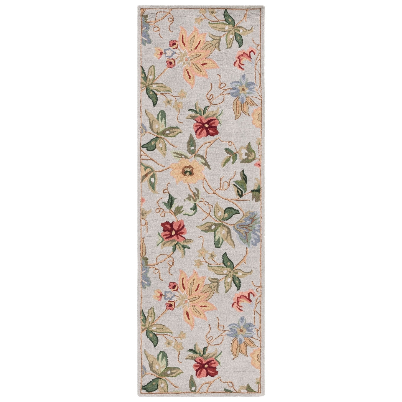 Tapis en laine floral Chelsea Yauhenia fait main SAFAVIEH de style campagnard français